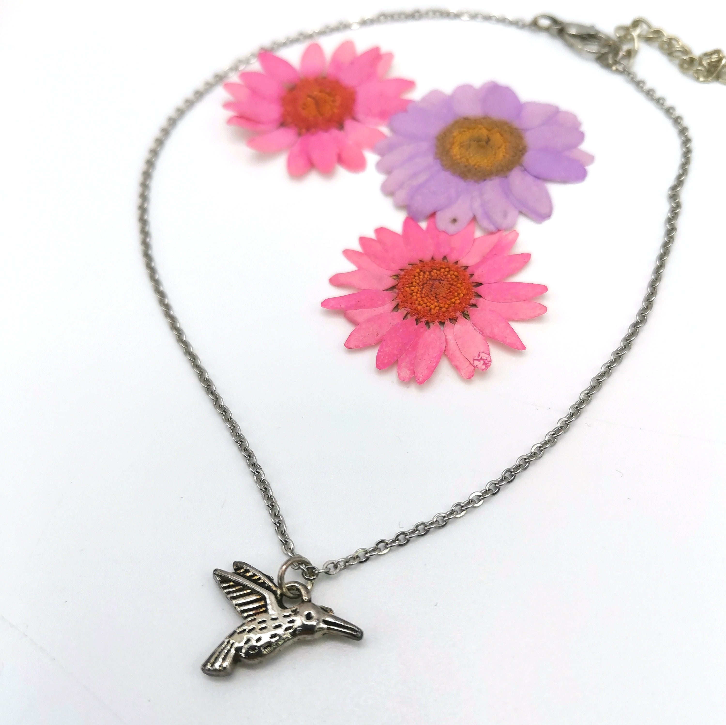 Heartful Hummingbird Anklet - Silver Sunbird Anklets