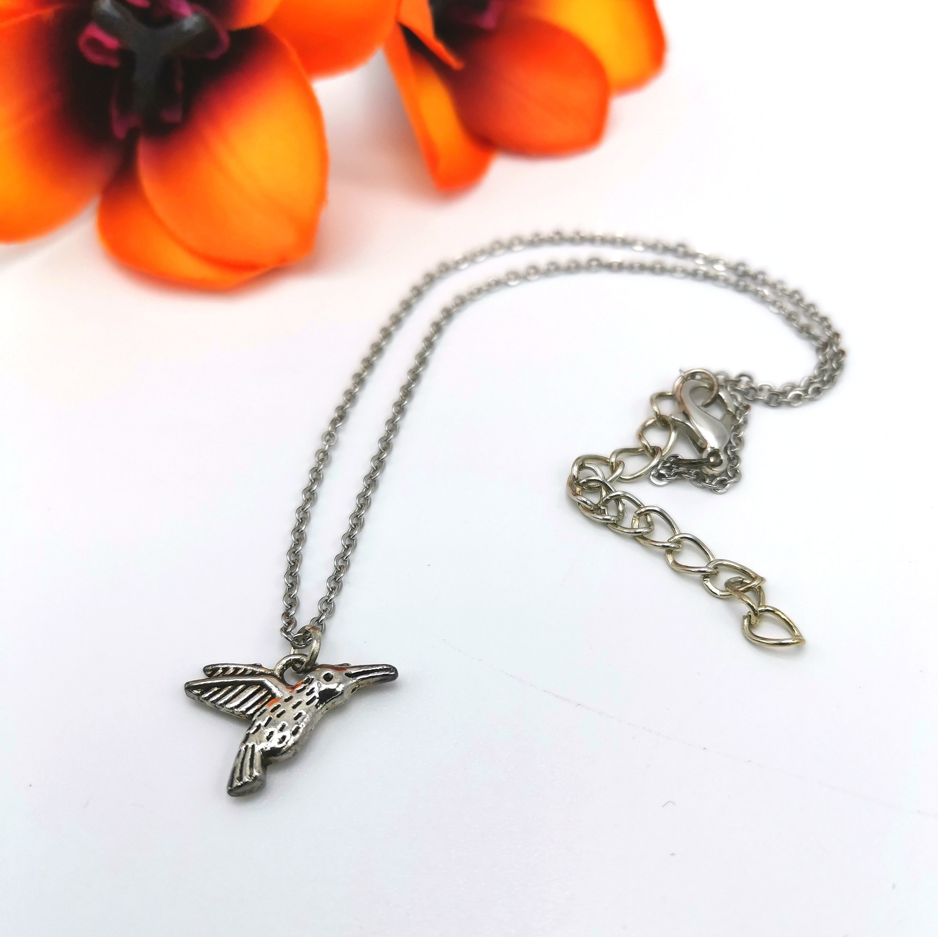 Heartful Hummingbird Anklet - Silver Sunbird Anklets