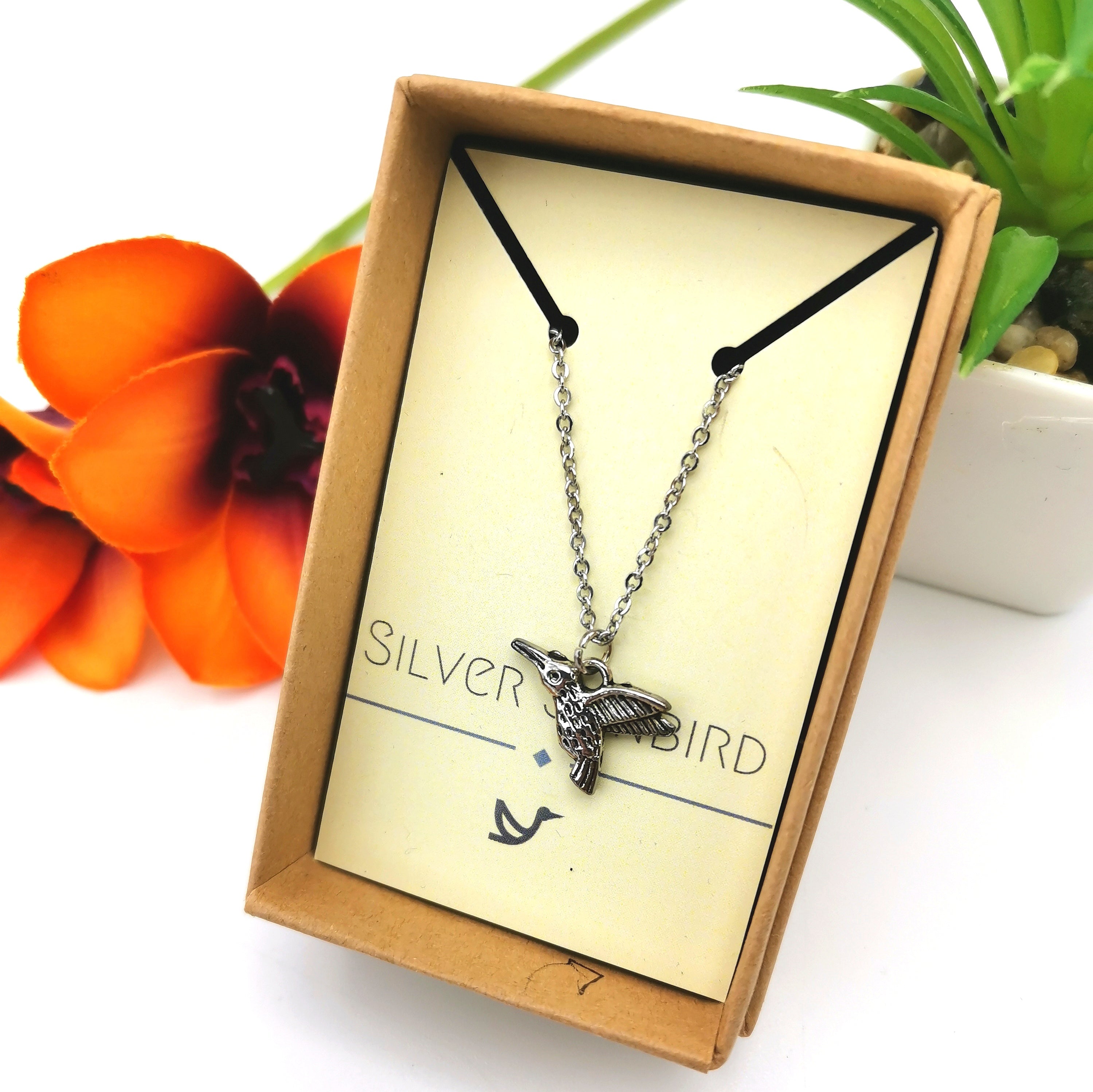 Heartful Hummingbird Anklet - Silver Sunbird Anklets