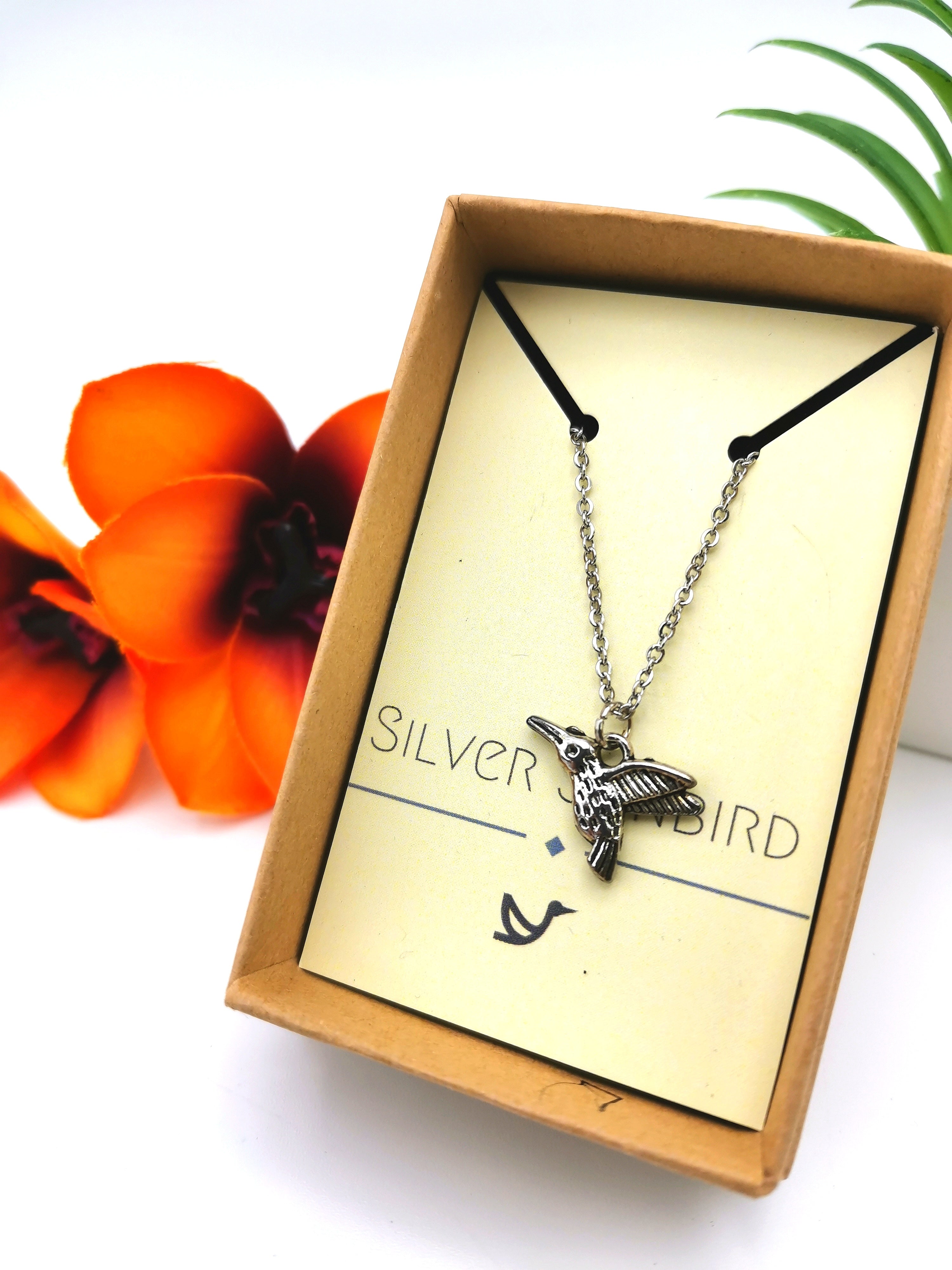 Heartful Hummingbird Anklet - Silver Sunbird Anklets