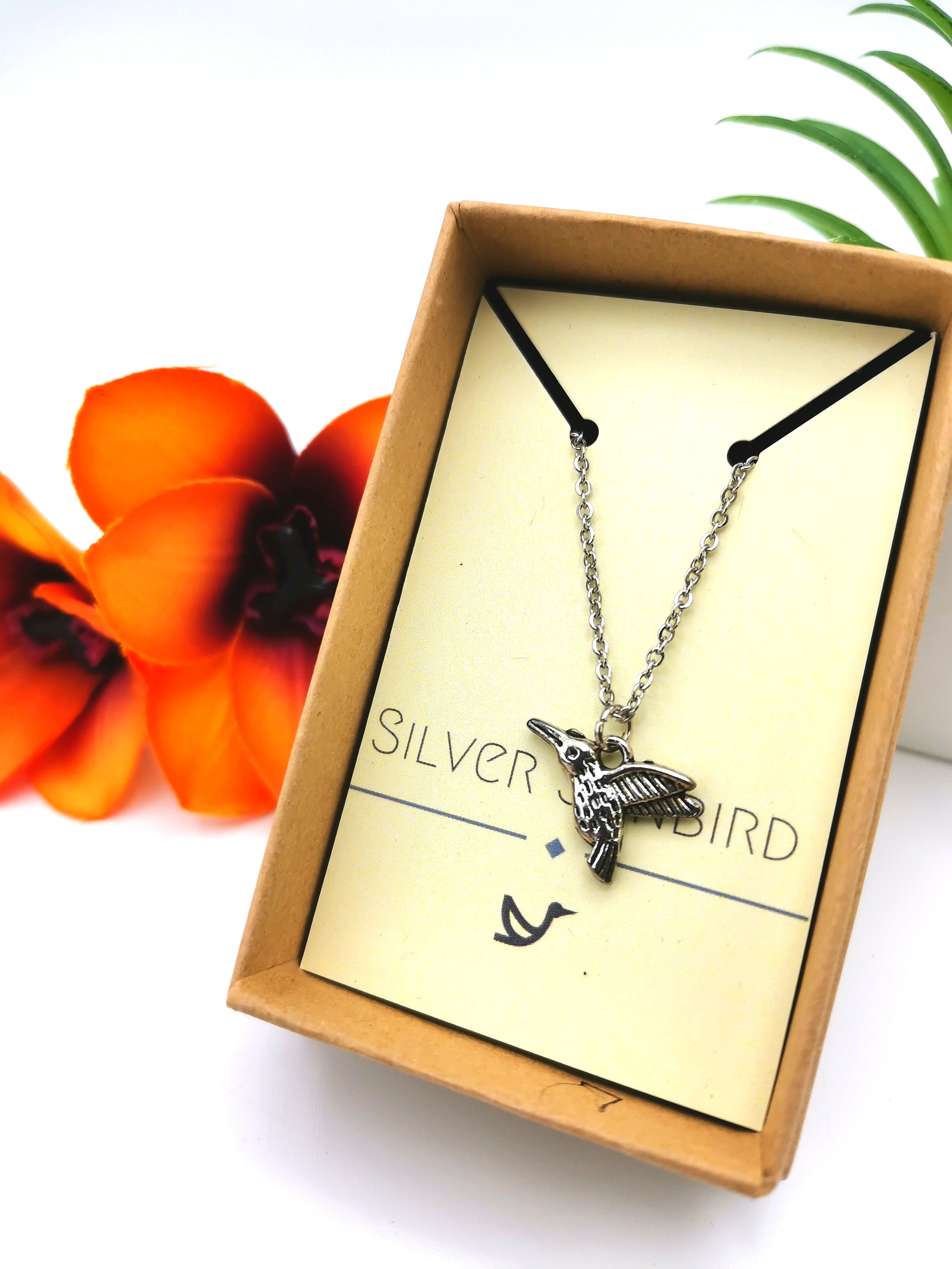 Heartful Hummingbird Anklet - Silver Sunbird Anklets