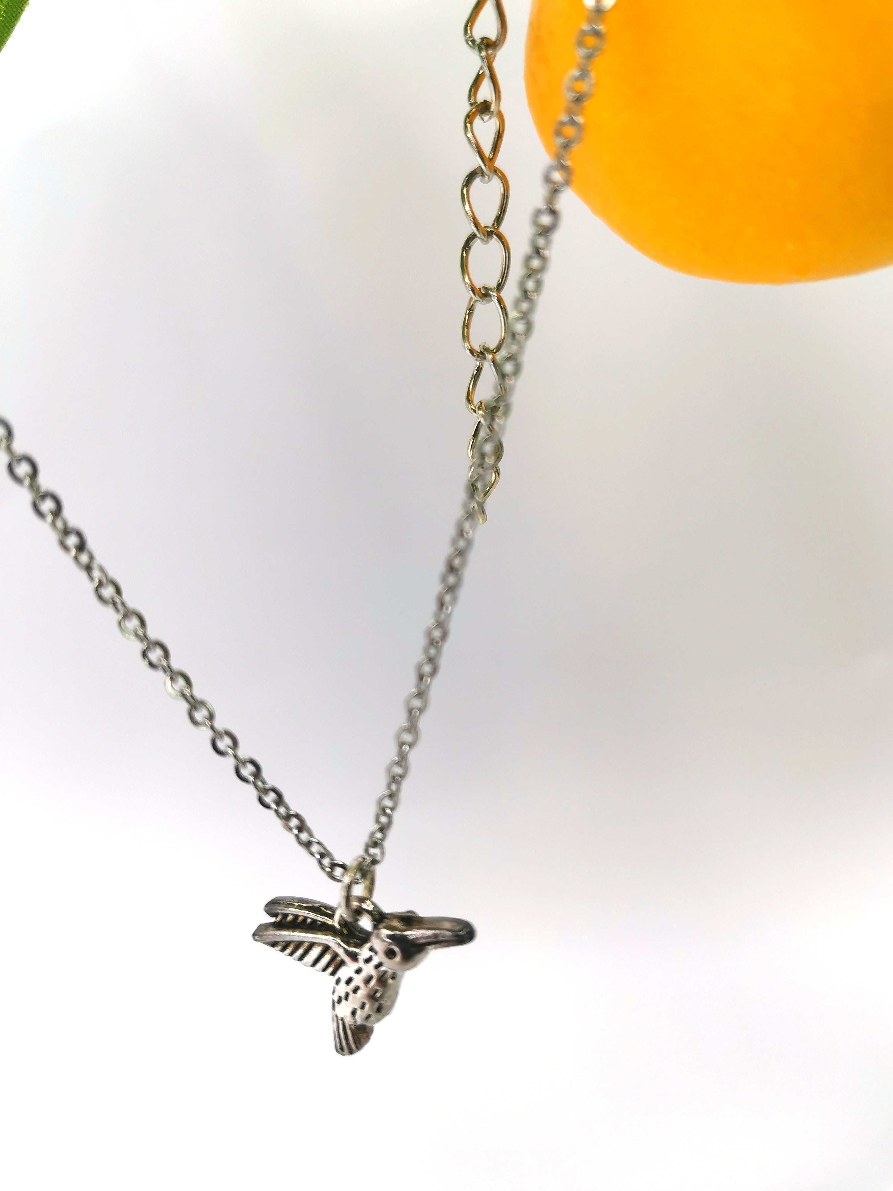 Heartful Hummingbird Anklet - Silver Sunbird Small Anklets