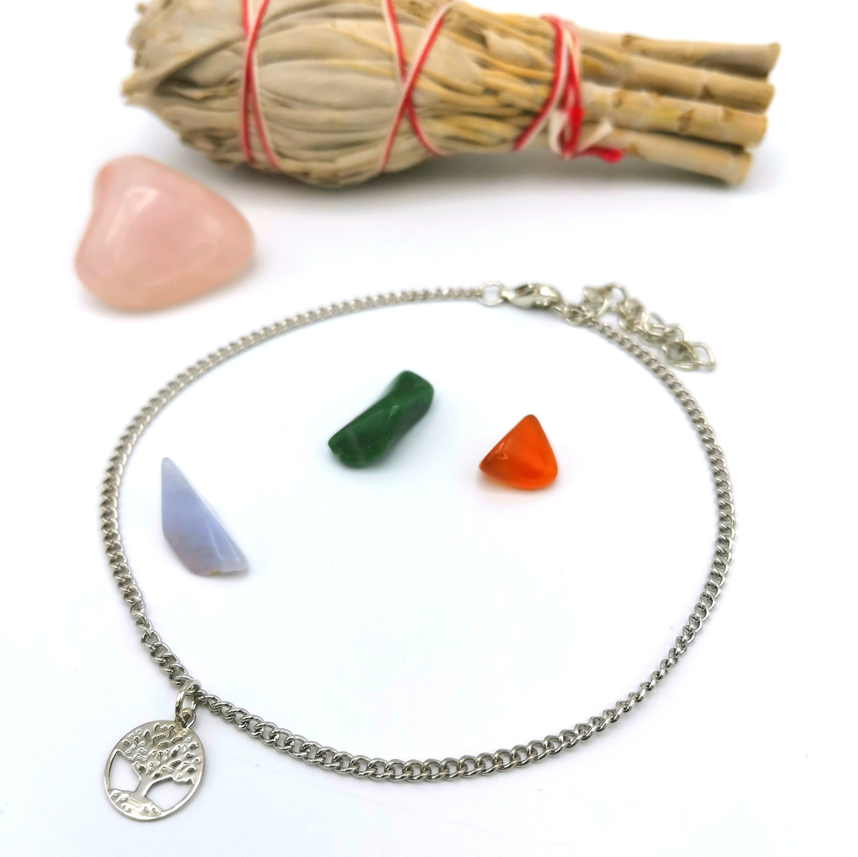 Time-honoured Tree of Life Anklet - Silver Sunbird Anklets