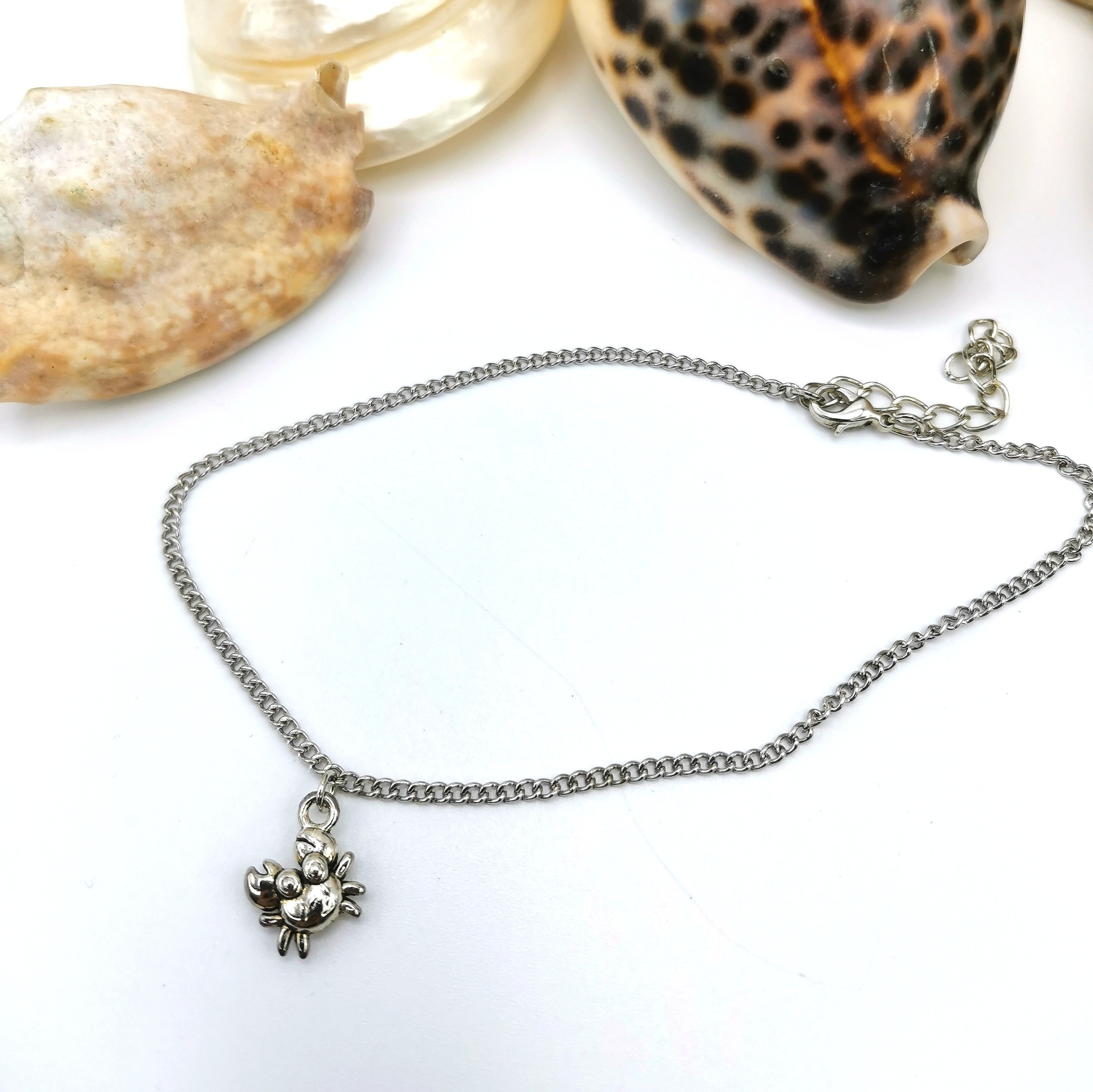 Cheerful Crab Anklet - Silver Sunbird Anklets