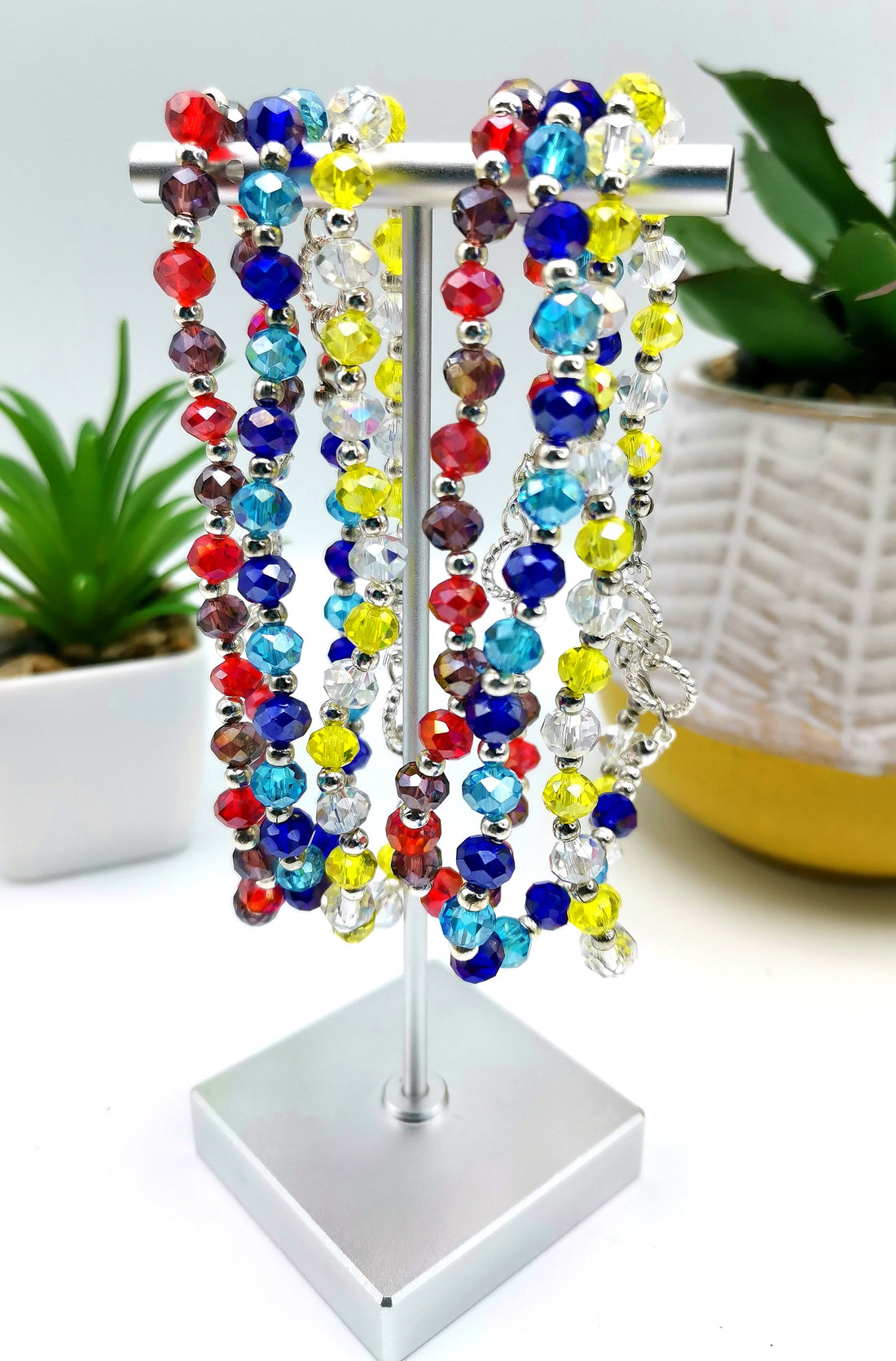 Radiant Rondelle Bead Bracelet - Silver Sunbird Bracelets