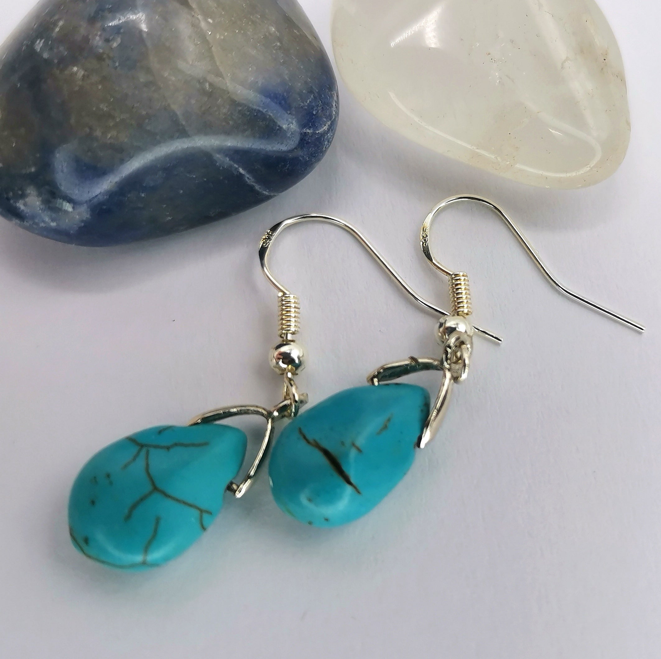 Therapeutic Turquoise Earrings - Silver Sunbird Gemstones