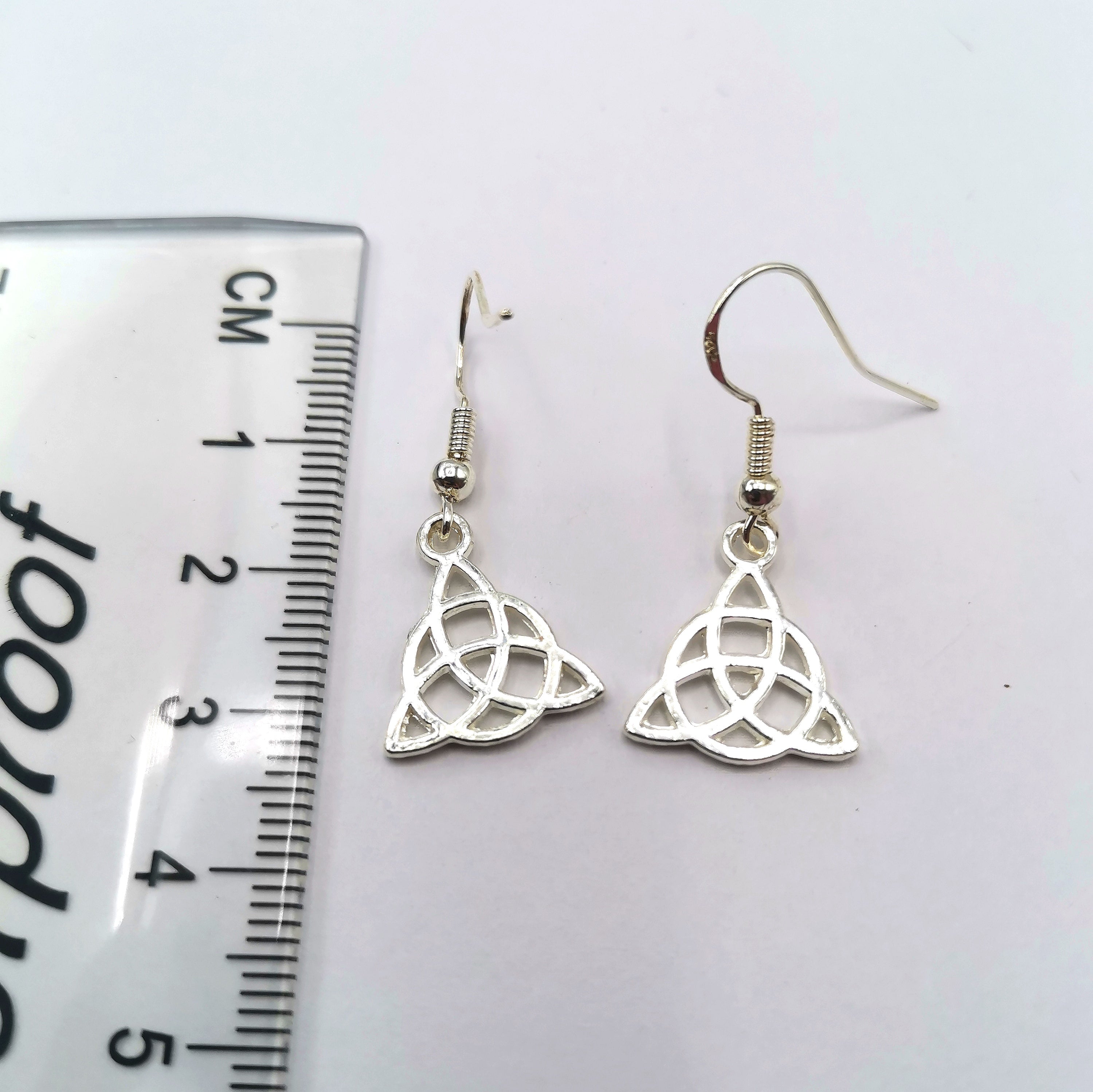 Folky Triquetra Earrings - Silver Sunbird Bohemian Earrings