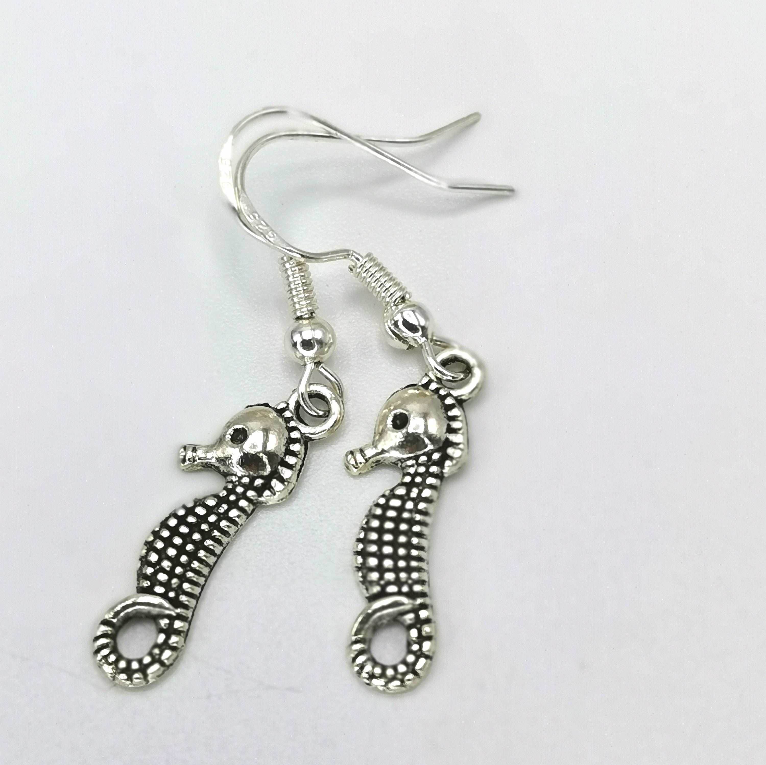 Spirited Seahorse Earrings - Silver Sunbird Under the Sea