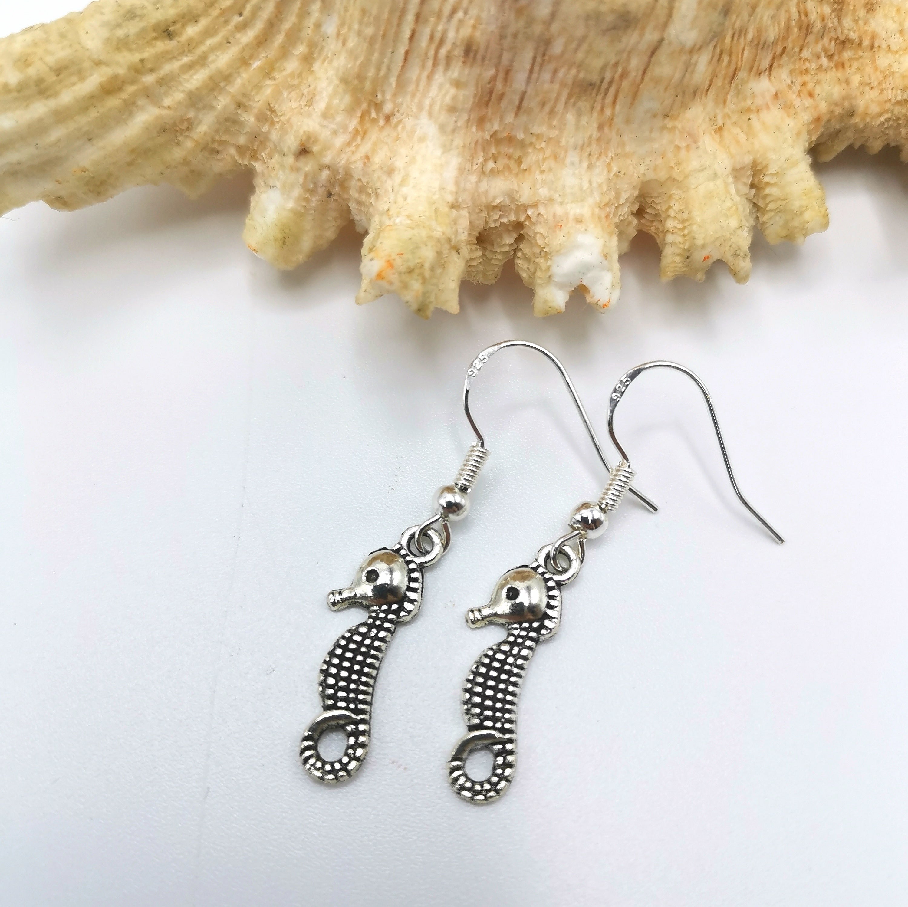 Spirited Seahorse Earrings - Silver Sunbird Under the Sea