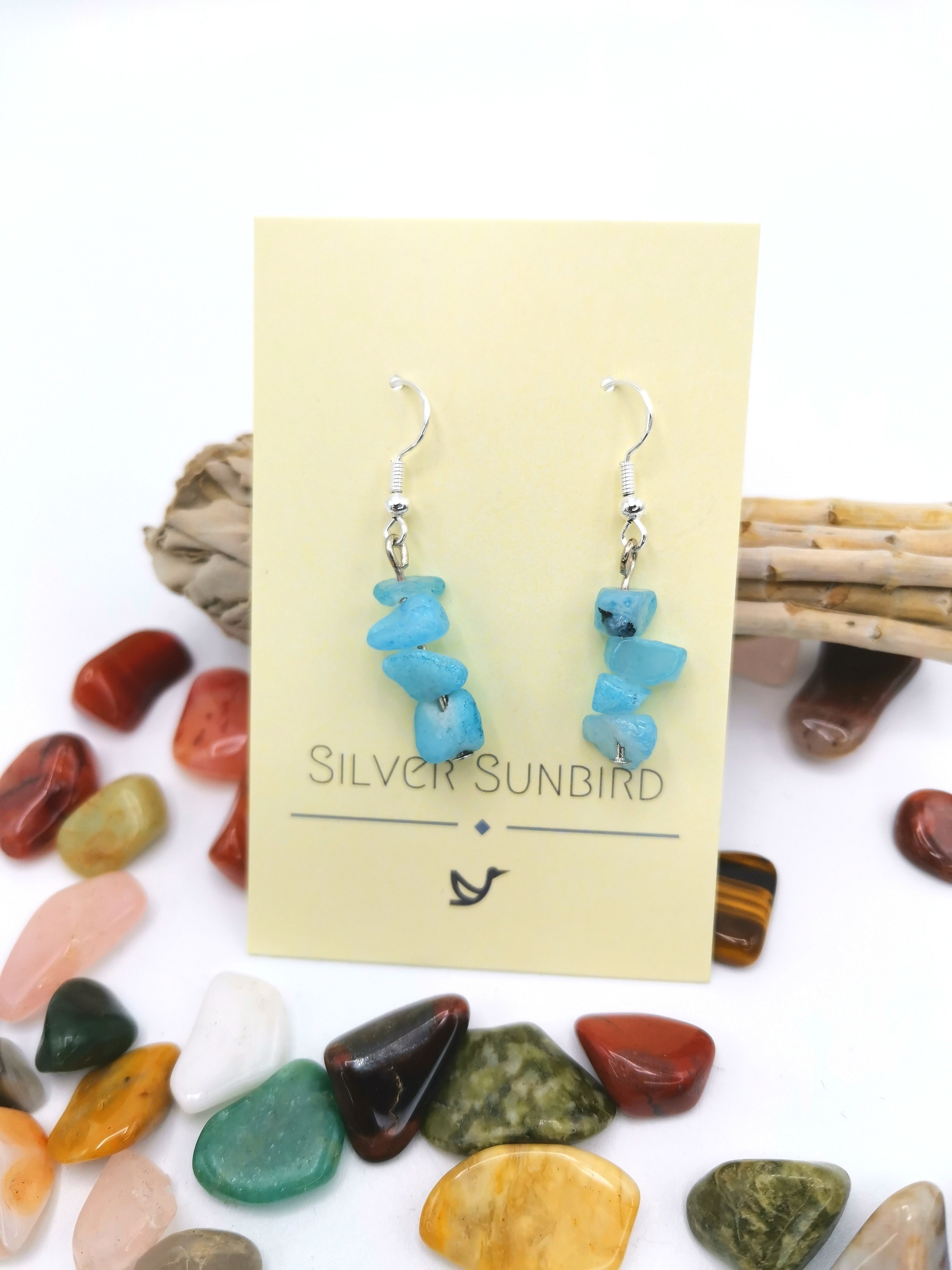 Tranquil Turquoise Howlite Earrings - Silver Sunbird Gemstones