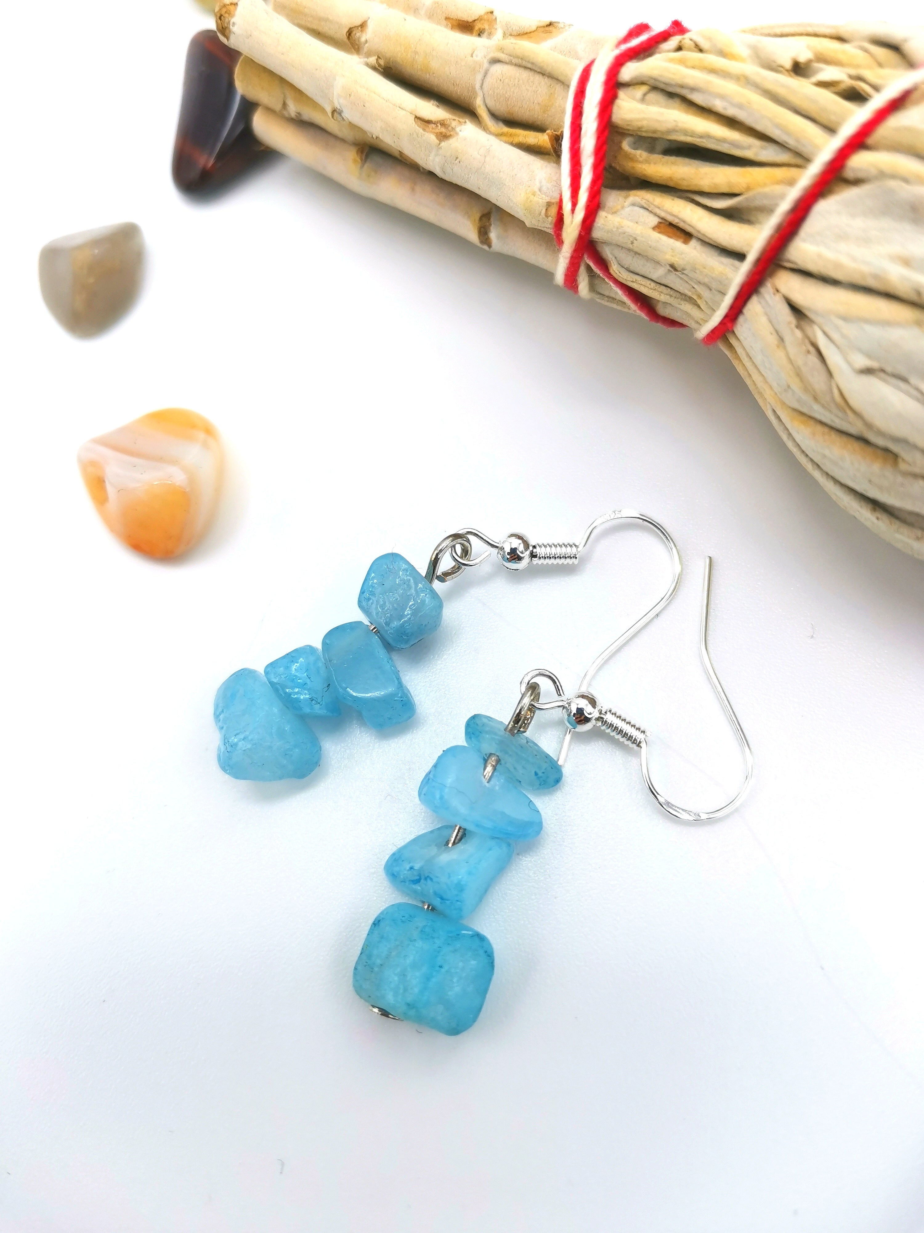 Tranquil Turquoise Howlite Earrings - Silver Sunbird Gemstones