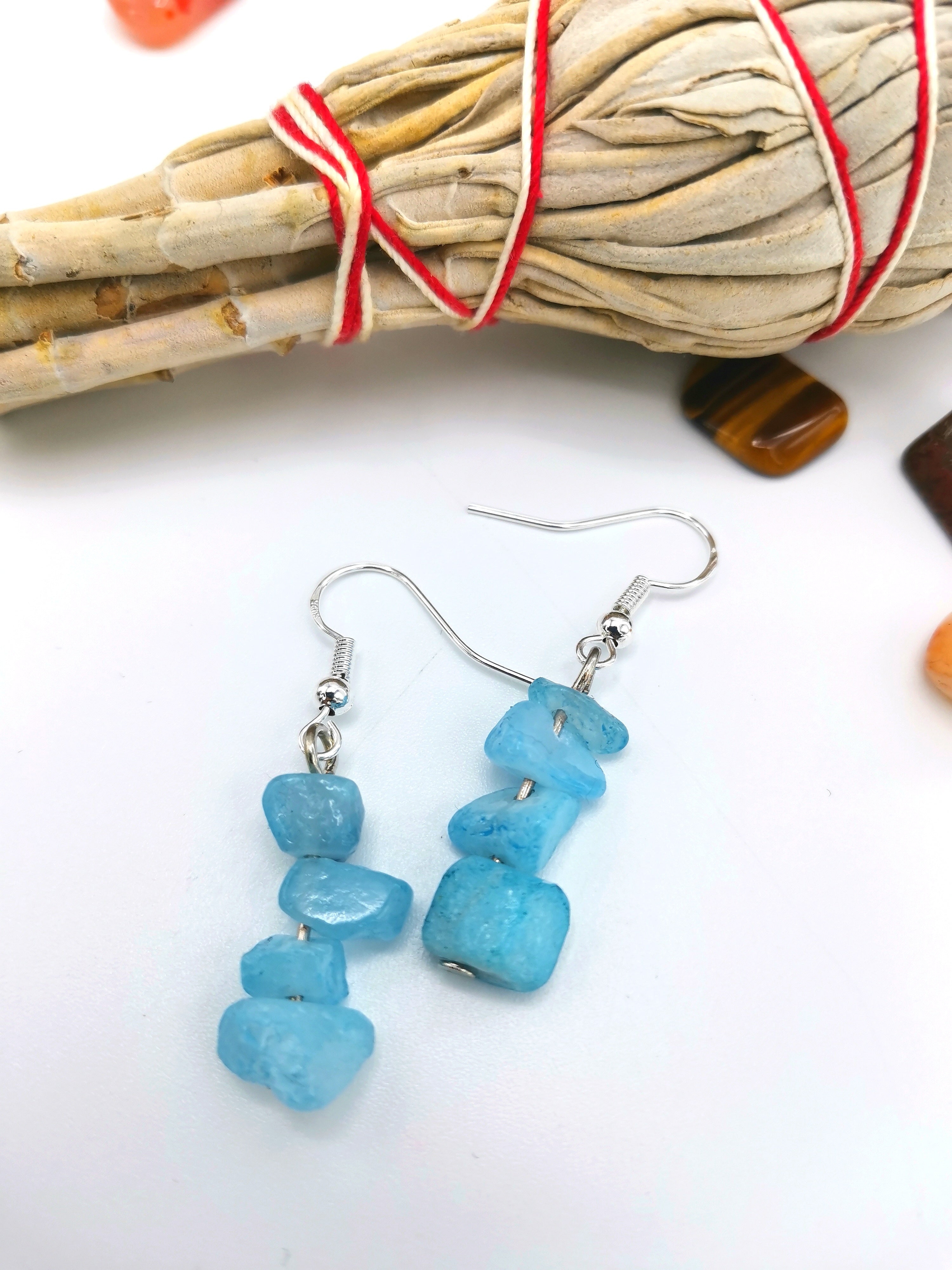 Tranquil Turquoise Howlite Earrings - Silver Sunbird Gemstones