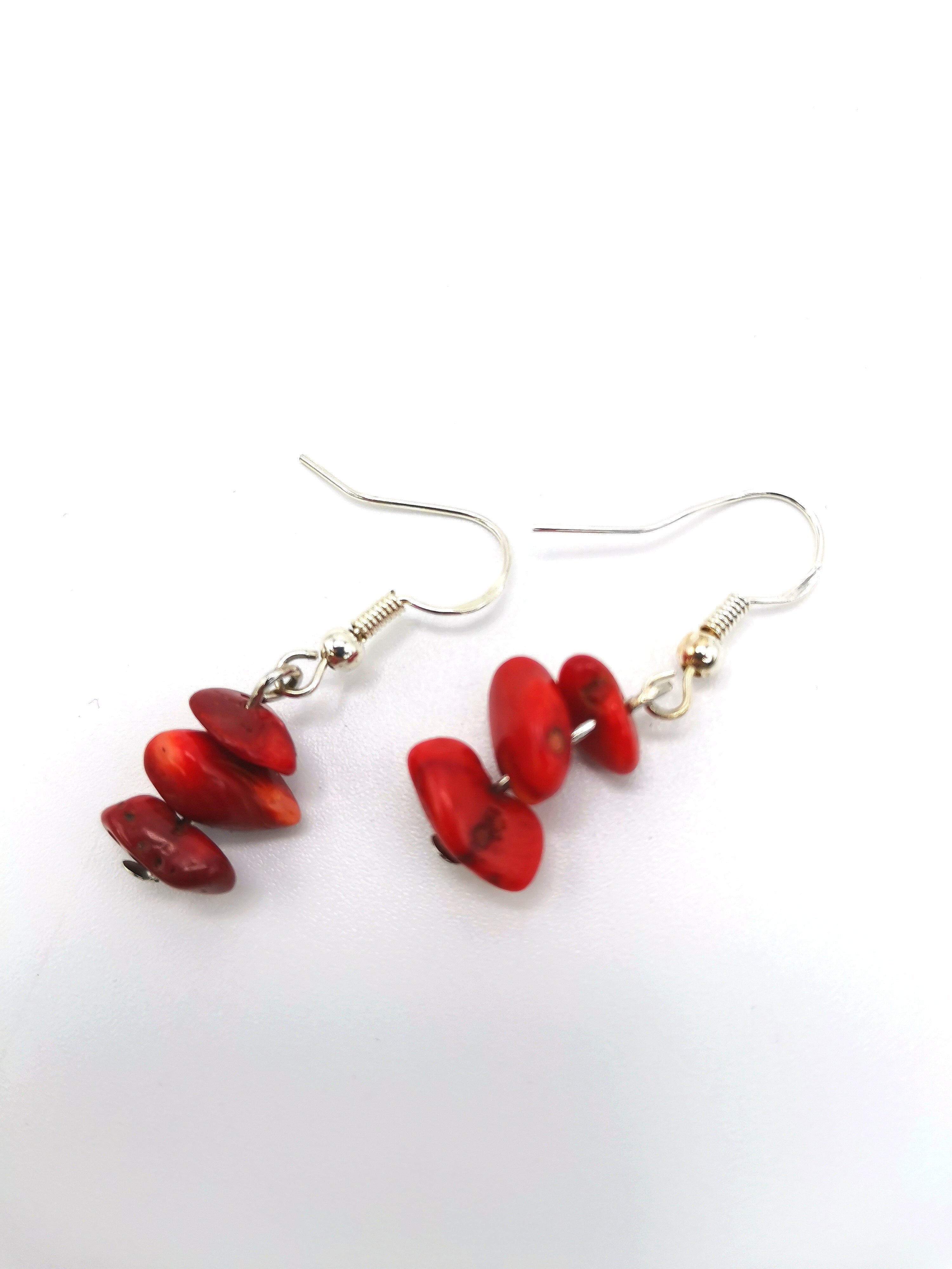 Regenerating Red Earrings - Silver Sunbird Gemstones