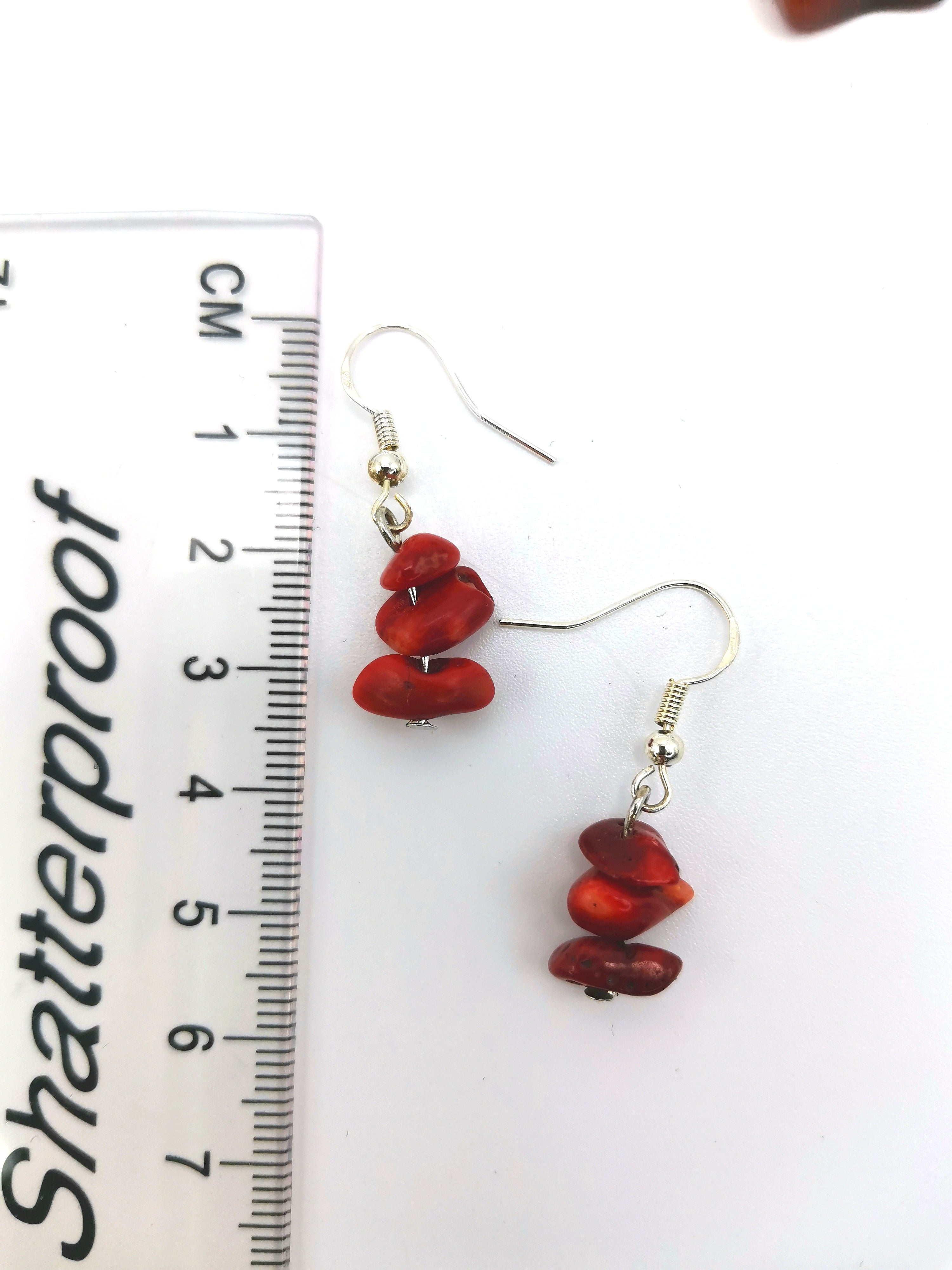 Regenerating Red Earrings - Silver Sunbird Gemstones