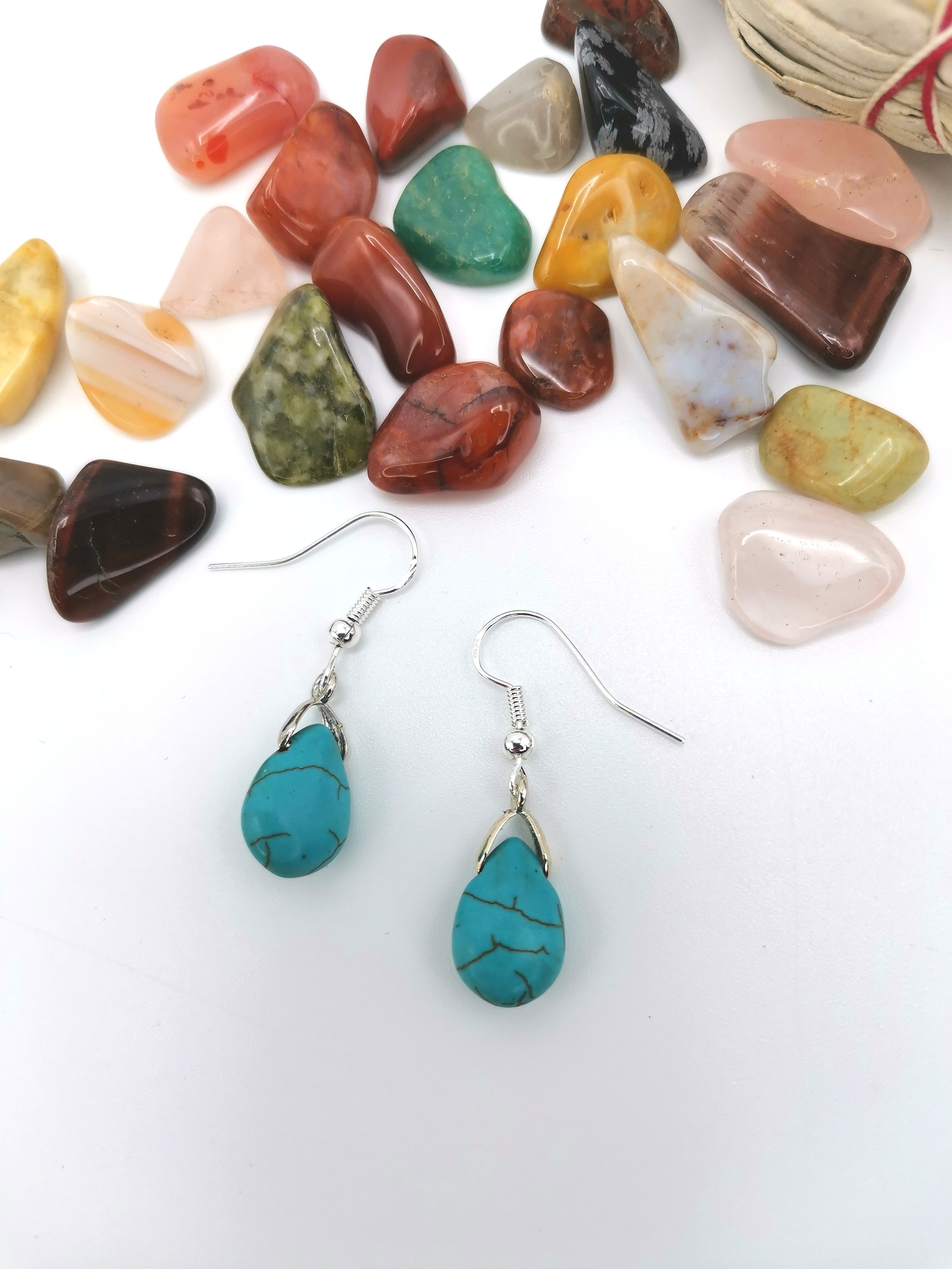Therapeutic Turquoise Earrings - Silver Sunbird Gemstones