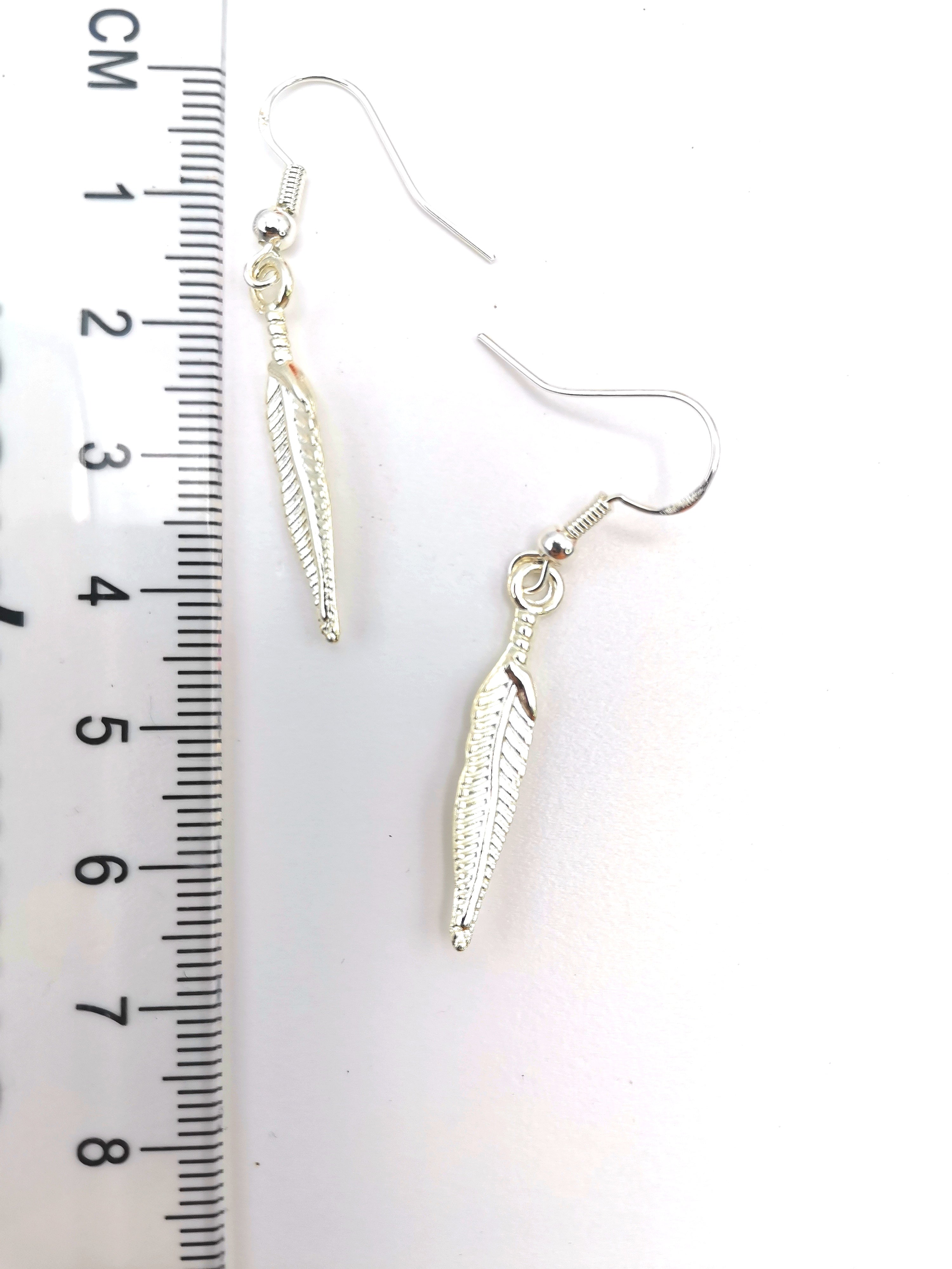 Fabulous Feather Earrings - Silver Sunbird animal earrings