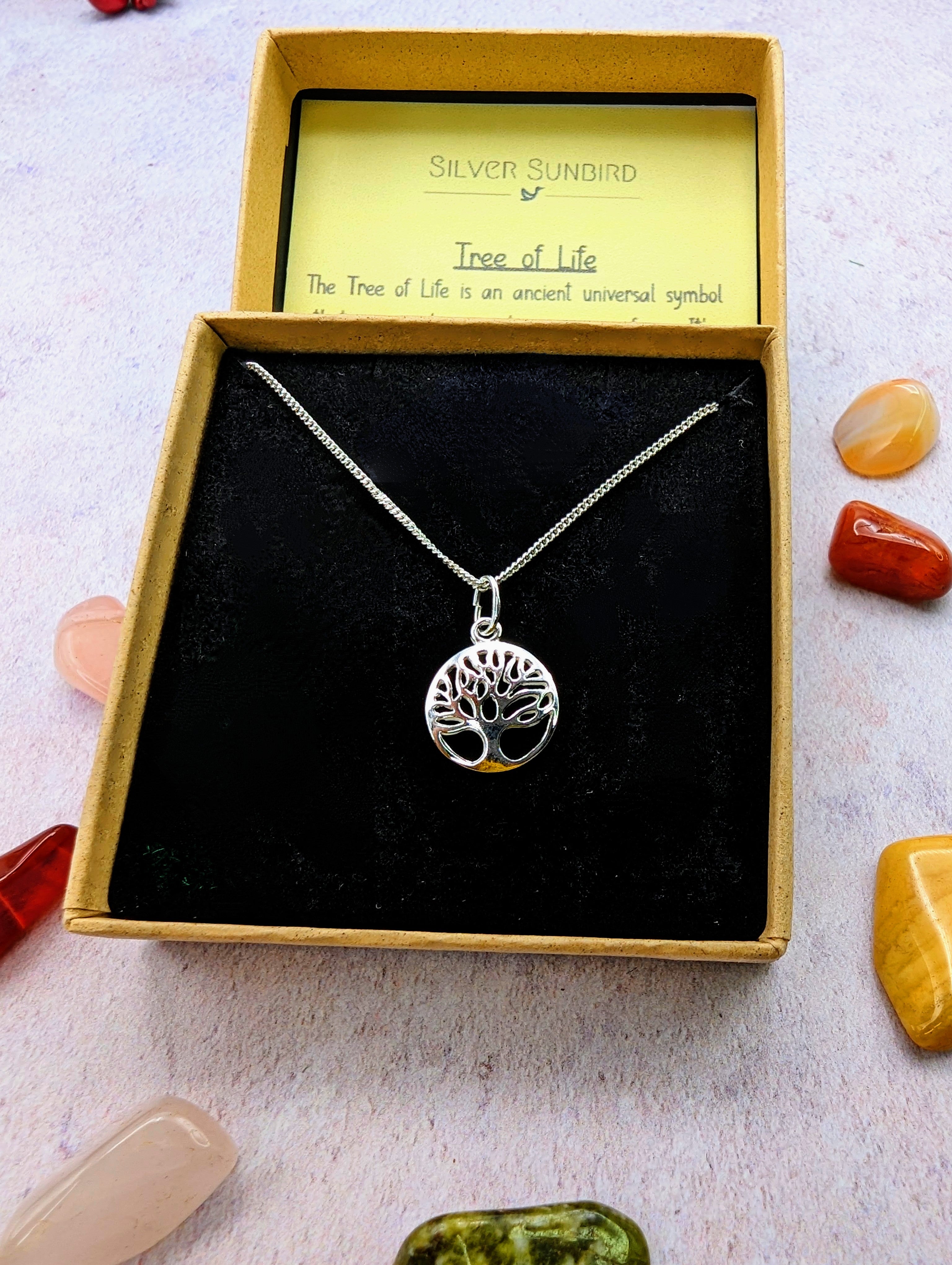 Tree of Life Sterling Silver Necklace - Silver Sunbird Bohemian