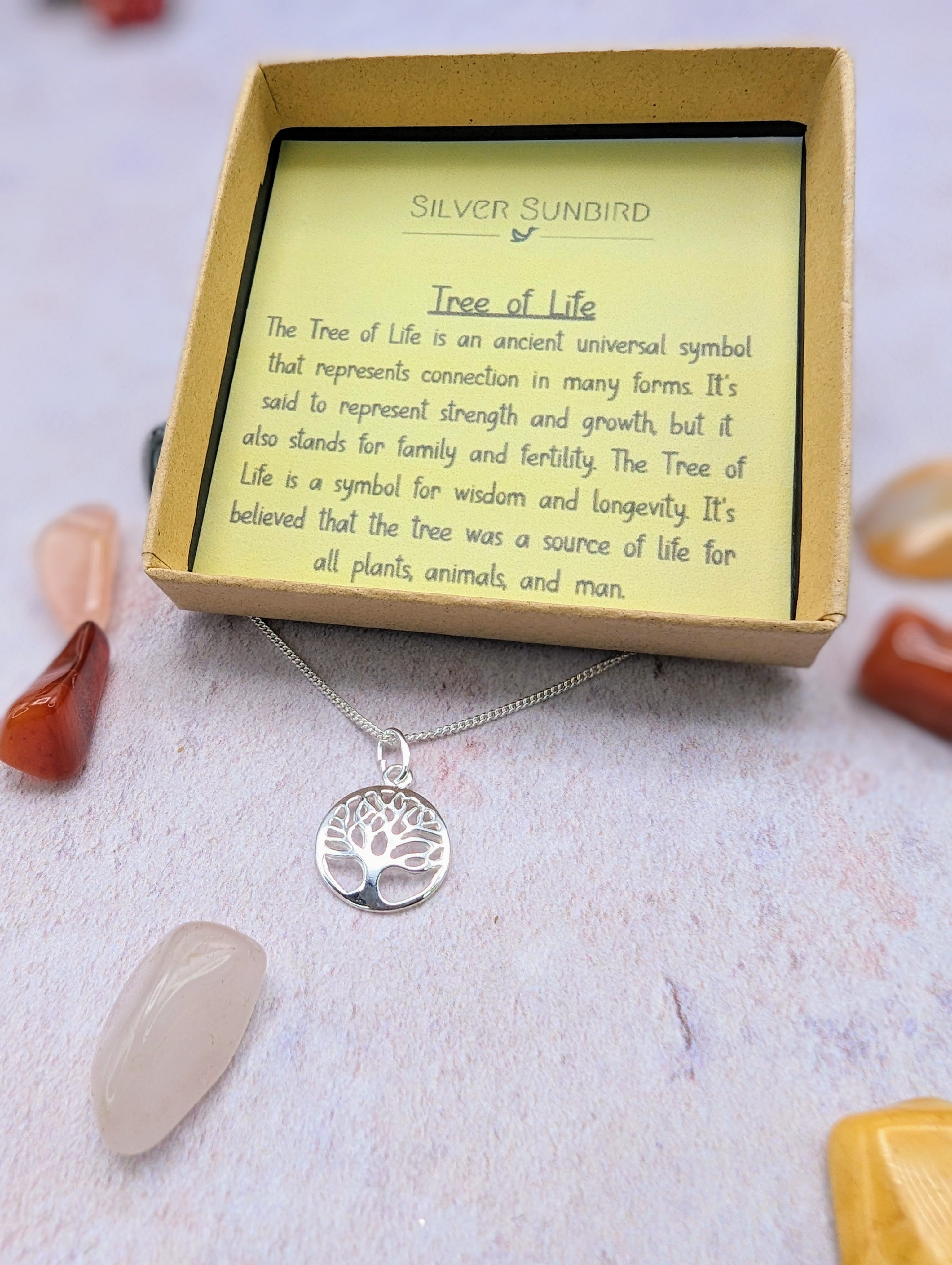 Tree of Life Sterling Silver Necklace - Silver Sunbird Bohemian