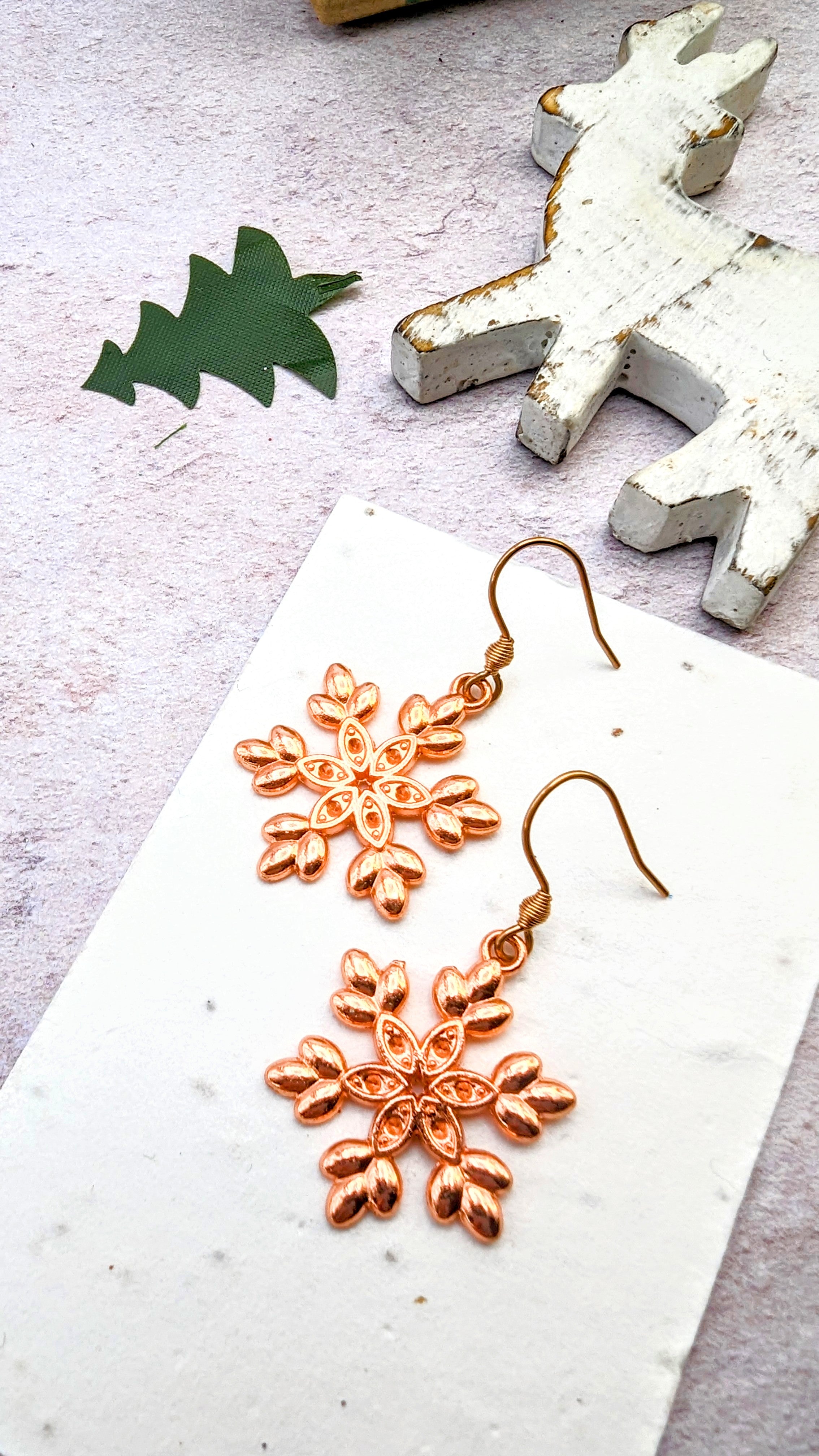 Sparkly Snowflake Earrings - Silver Sunbird Christmas Earrings