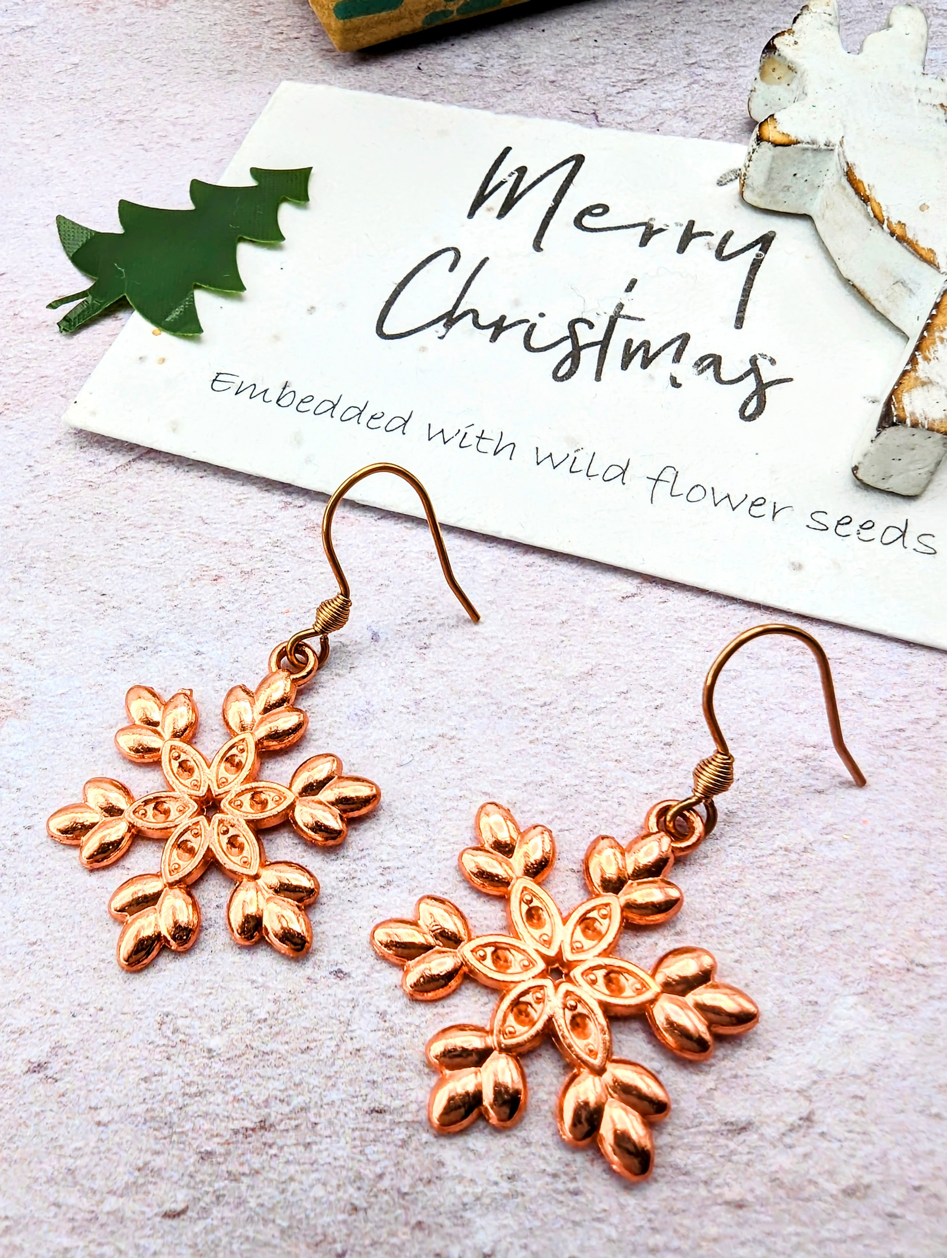 Sparkly Snowflake Earrings - Silver Sunbird Christmas Earrings