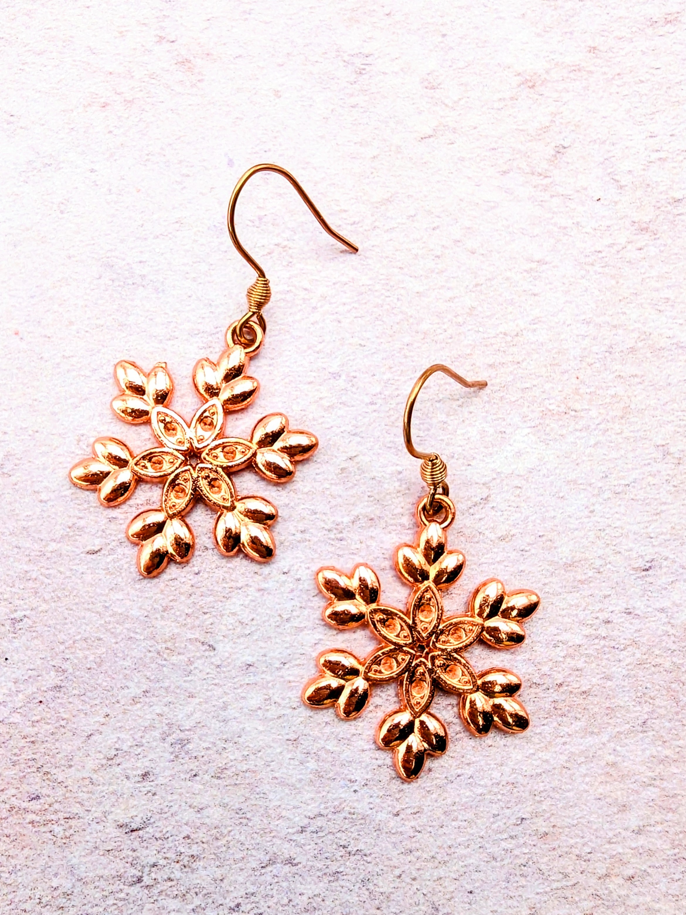 Sparkly Snowflake Earrings - Silver Sunbird Christmas Earrings