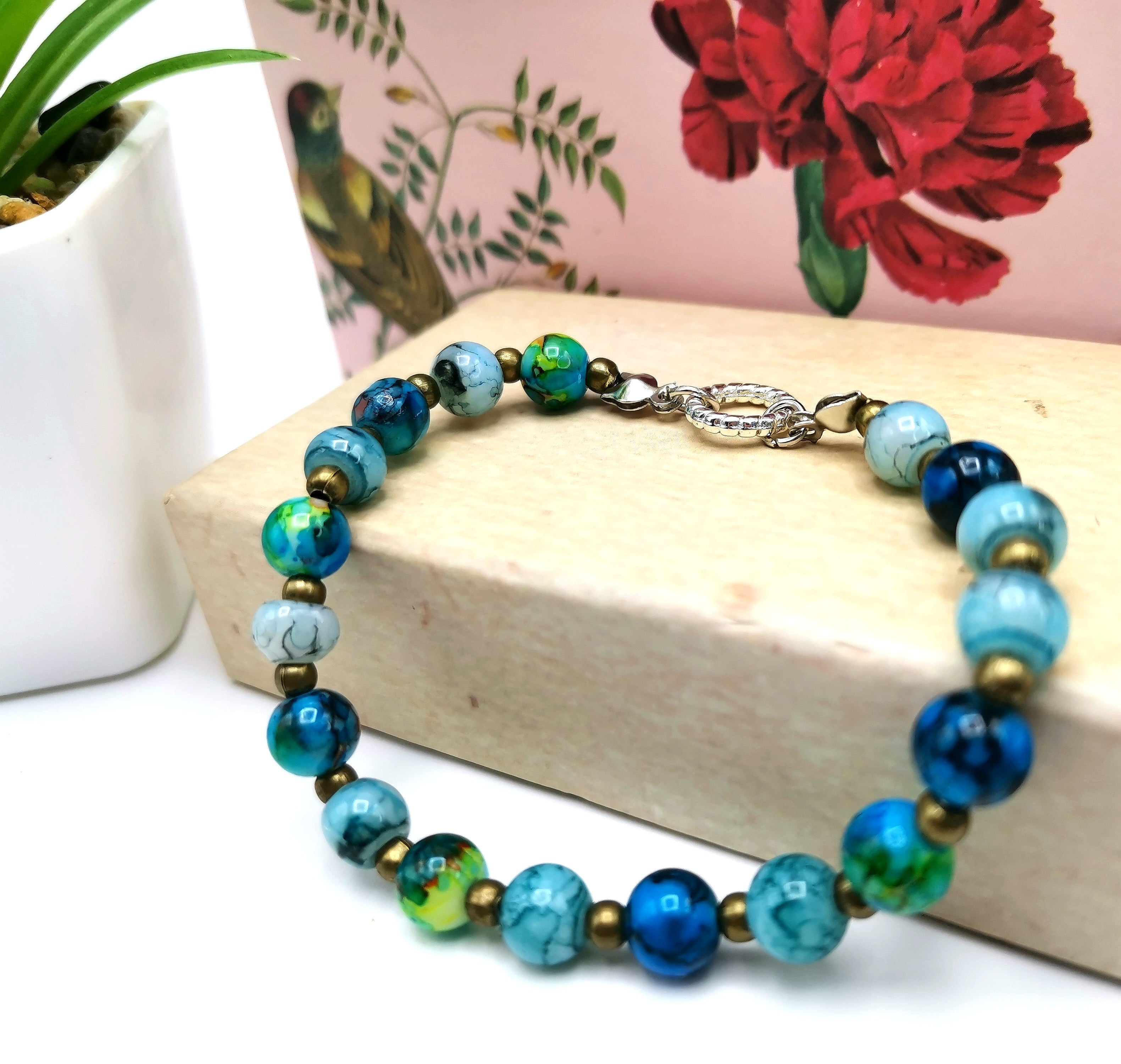 Marvellous Marble Effect Bracelet - Silver Sunbird Bracelets