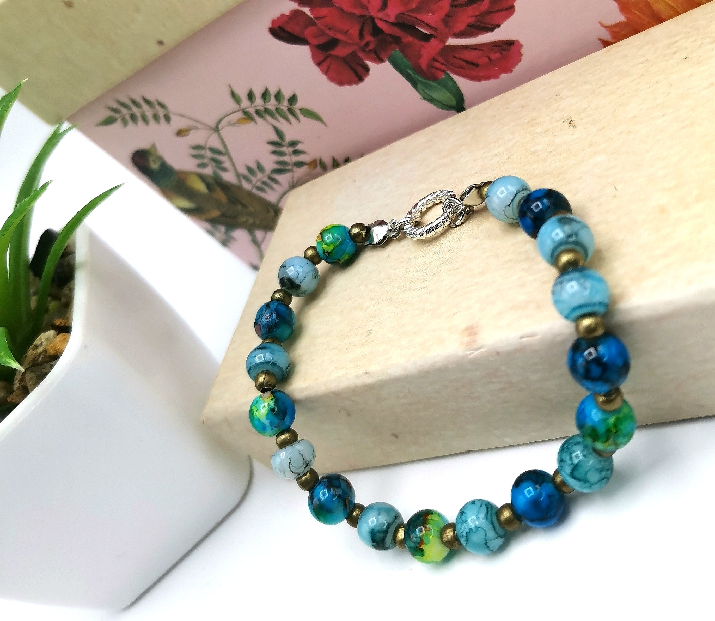 Marvellous Marble Effect Bracelet - Silver Sunbird Bracelets