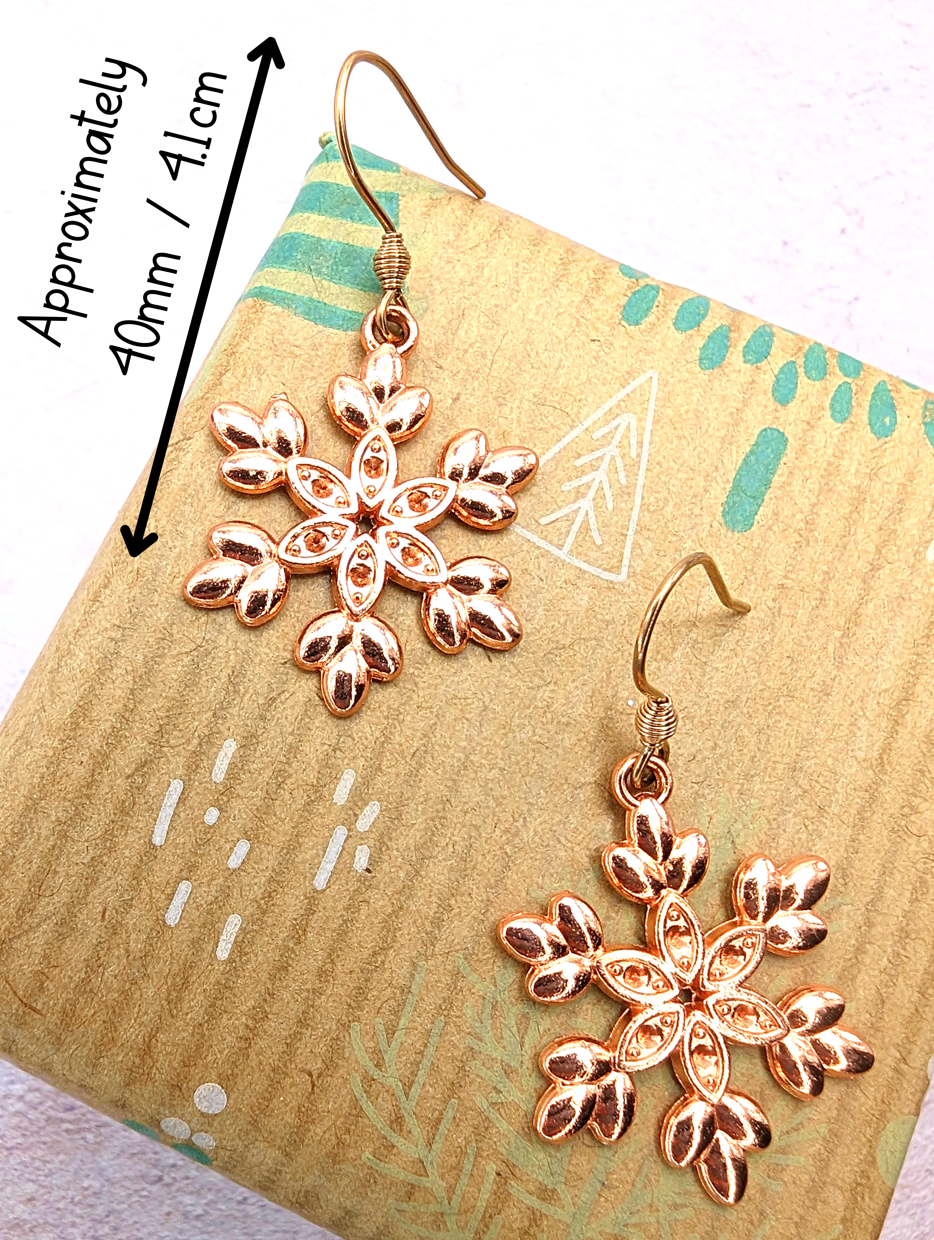 Sparkly Snowflake Earrings - Silver Sunbird Christmas Earrings