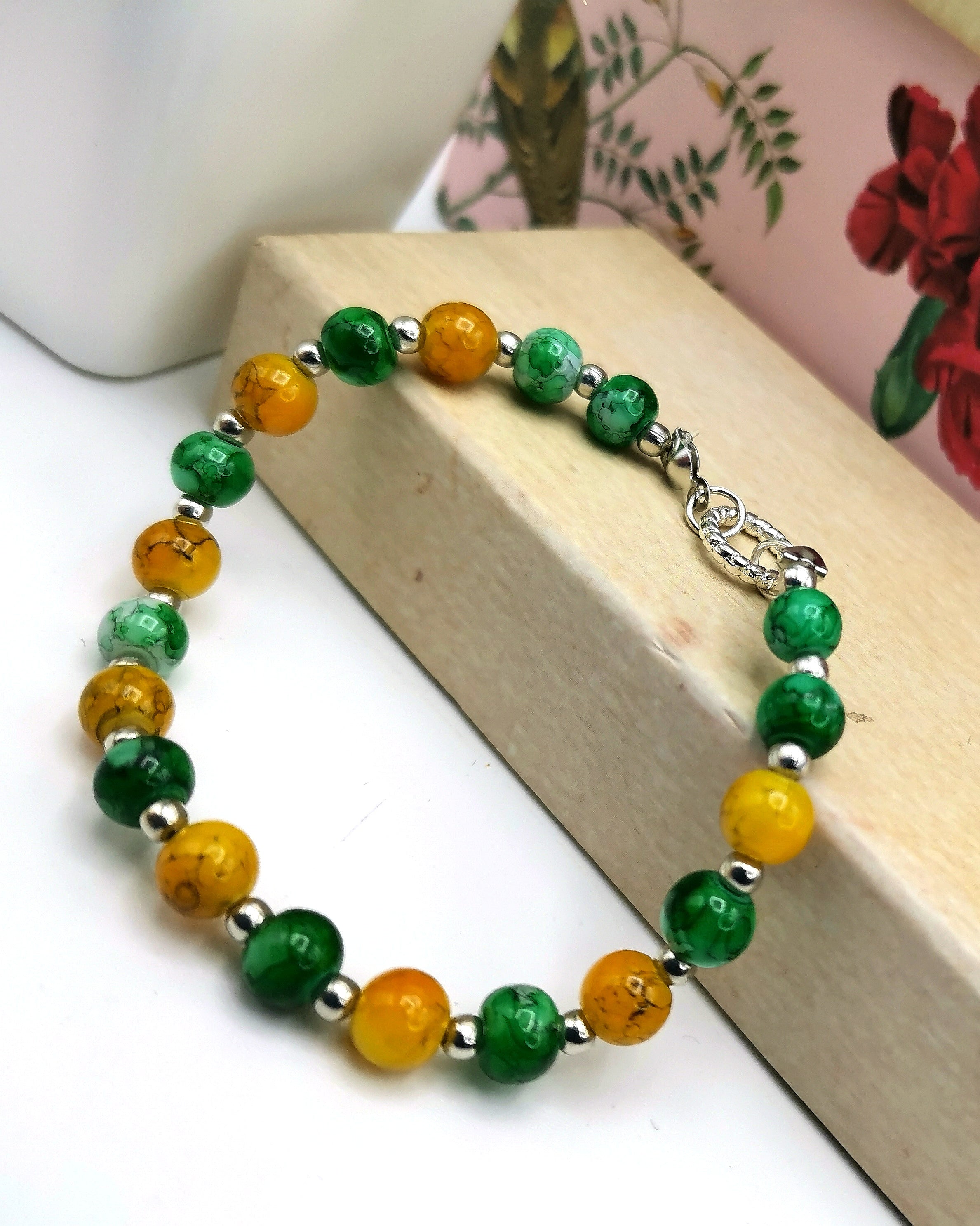 Marvellous Marble Effect Bracelet - Silver Sunbird Yellow Bracelets