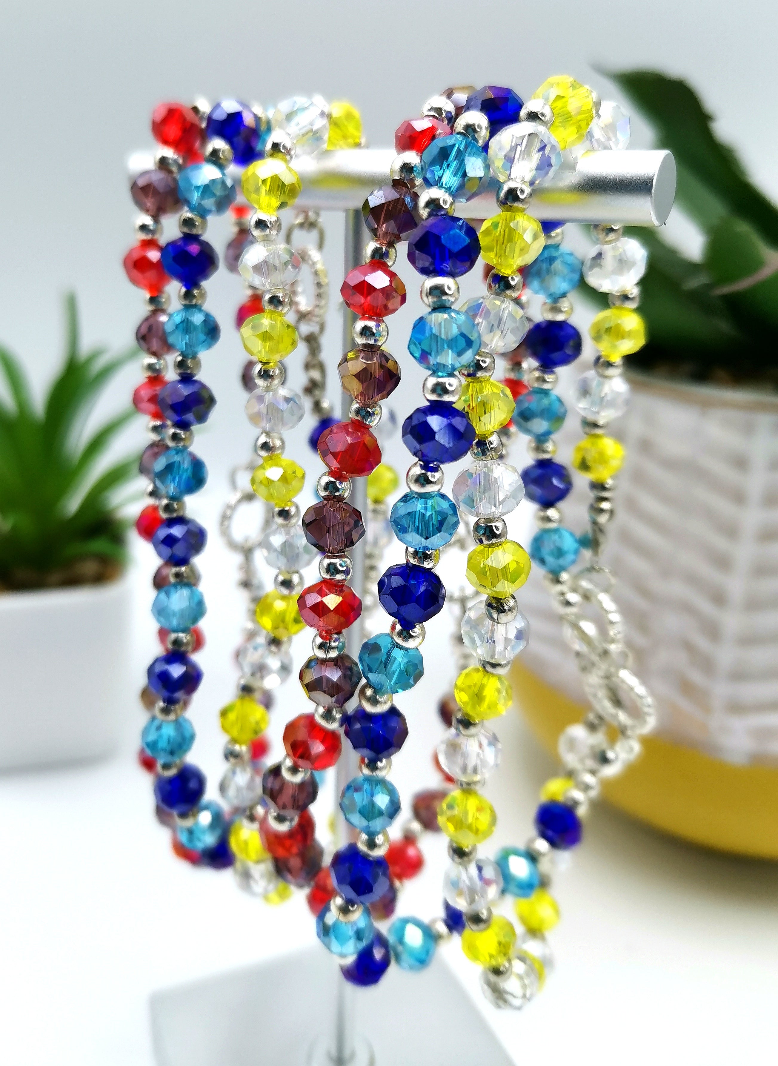 Radiant Rondelle Bead Bracelet - Silver Sunbird Bracelets