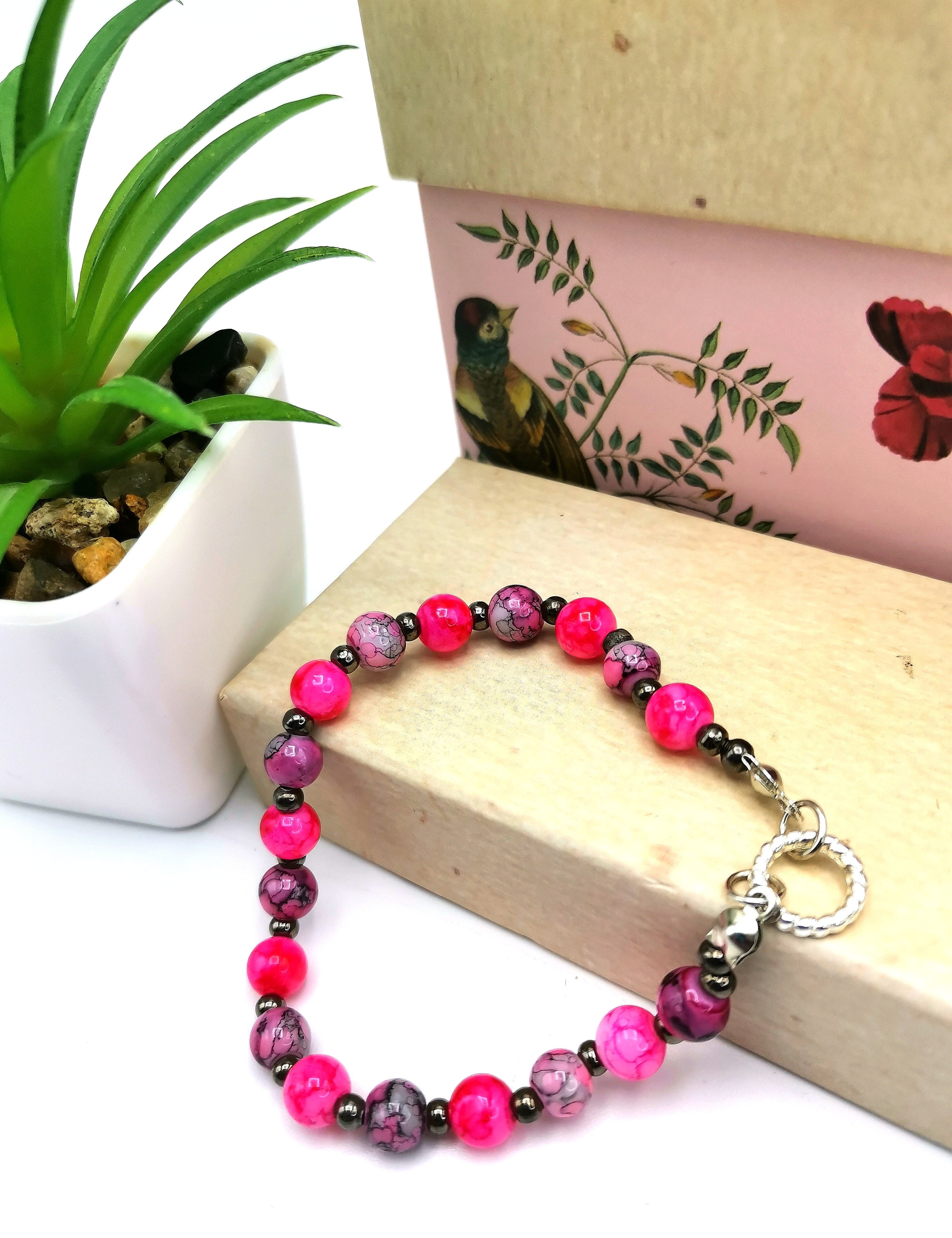 Marvellous Marble Effect Bracelet - Silver Sunbird Bracelets