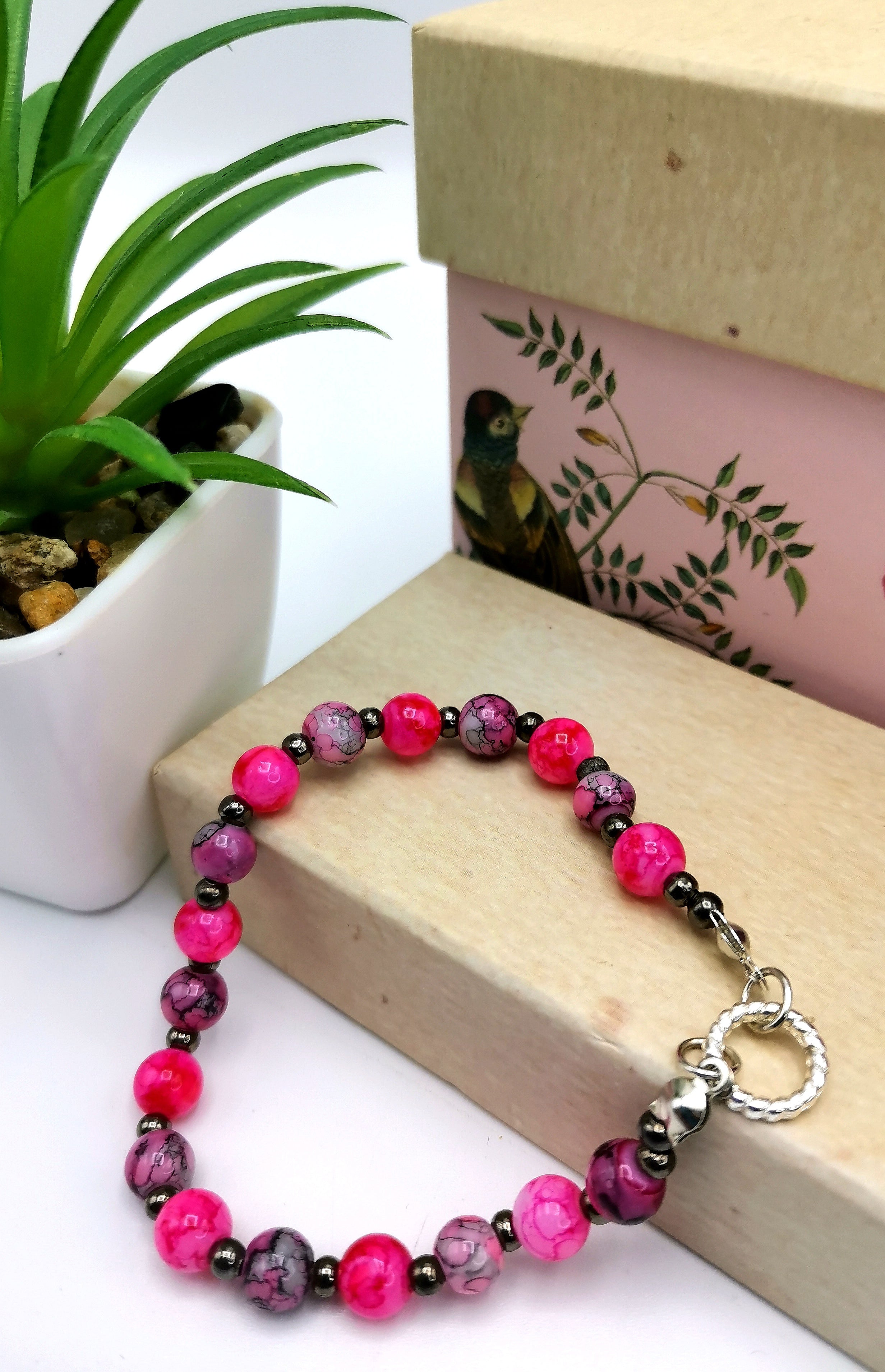 Marvellous Marble Effect Bracelet - Silver Sunbird Bracelets