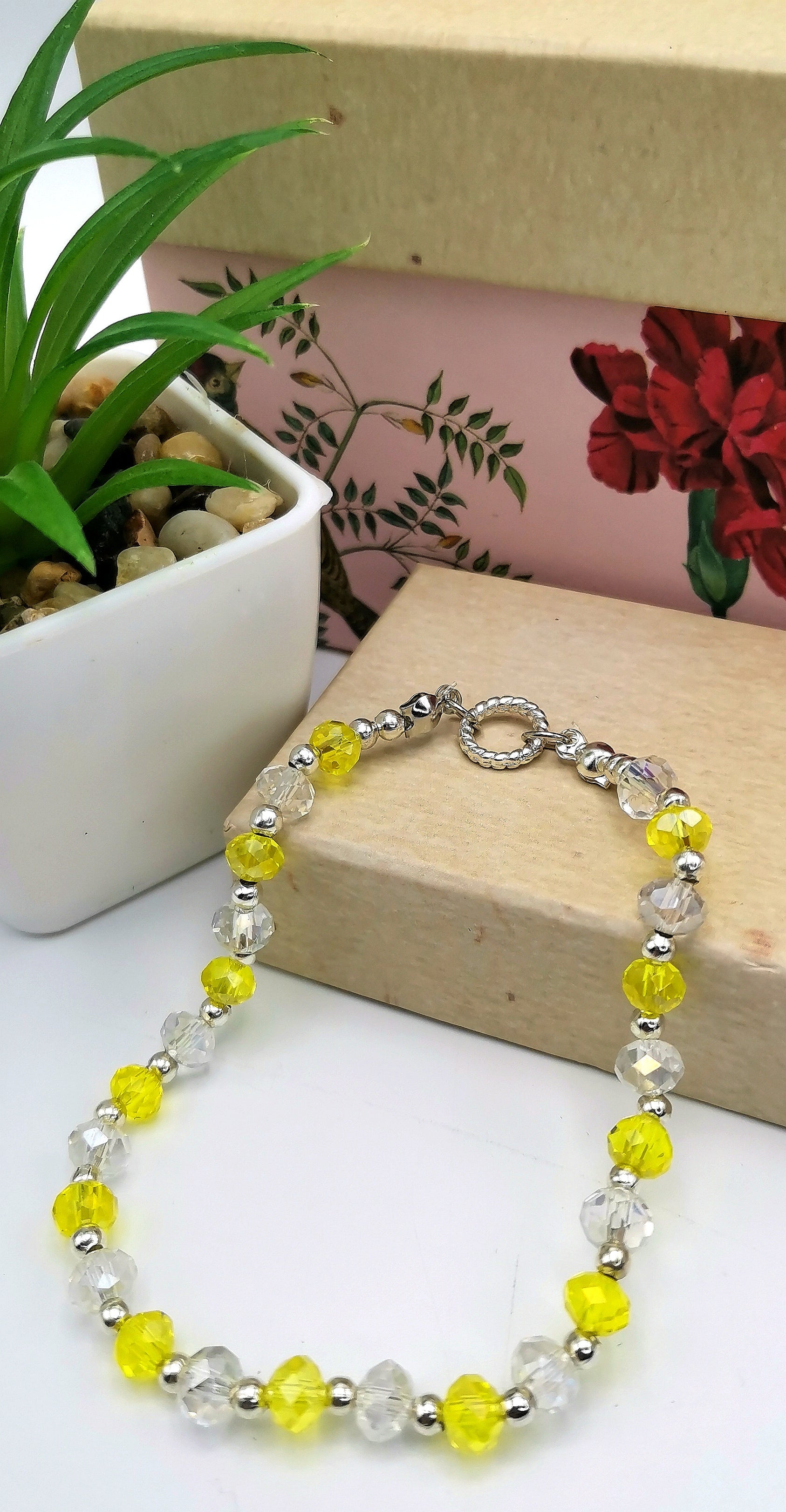 Radiant Rondelle Bead Bracelet - Silver Sunbird Bracelets