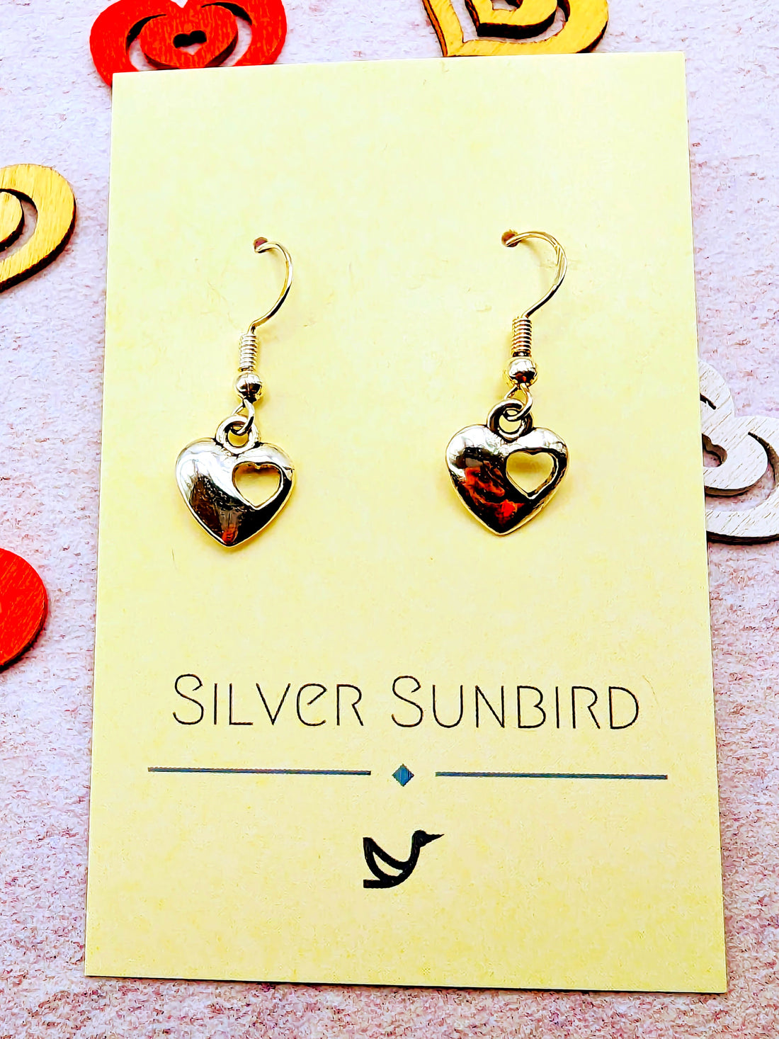 Double The Love Earrings - Silver Sunbird Bohemian Earrings