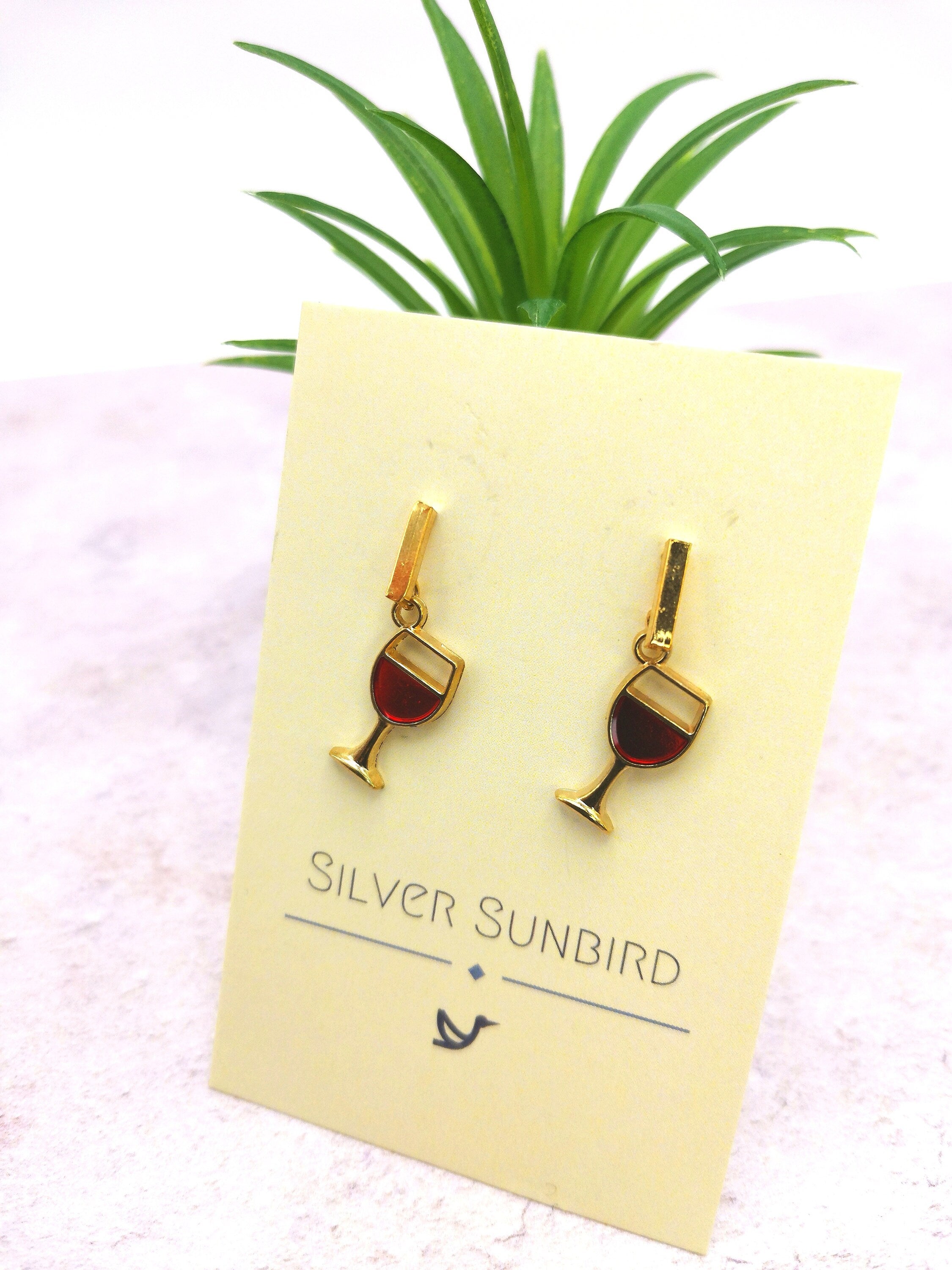 Red Wine Drop Studs