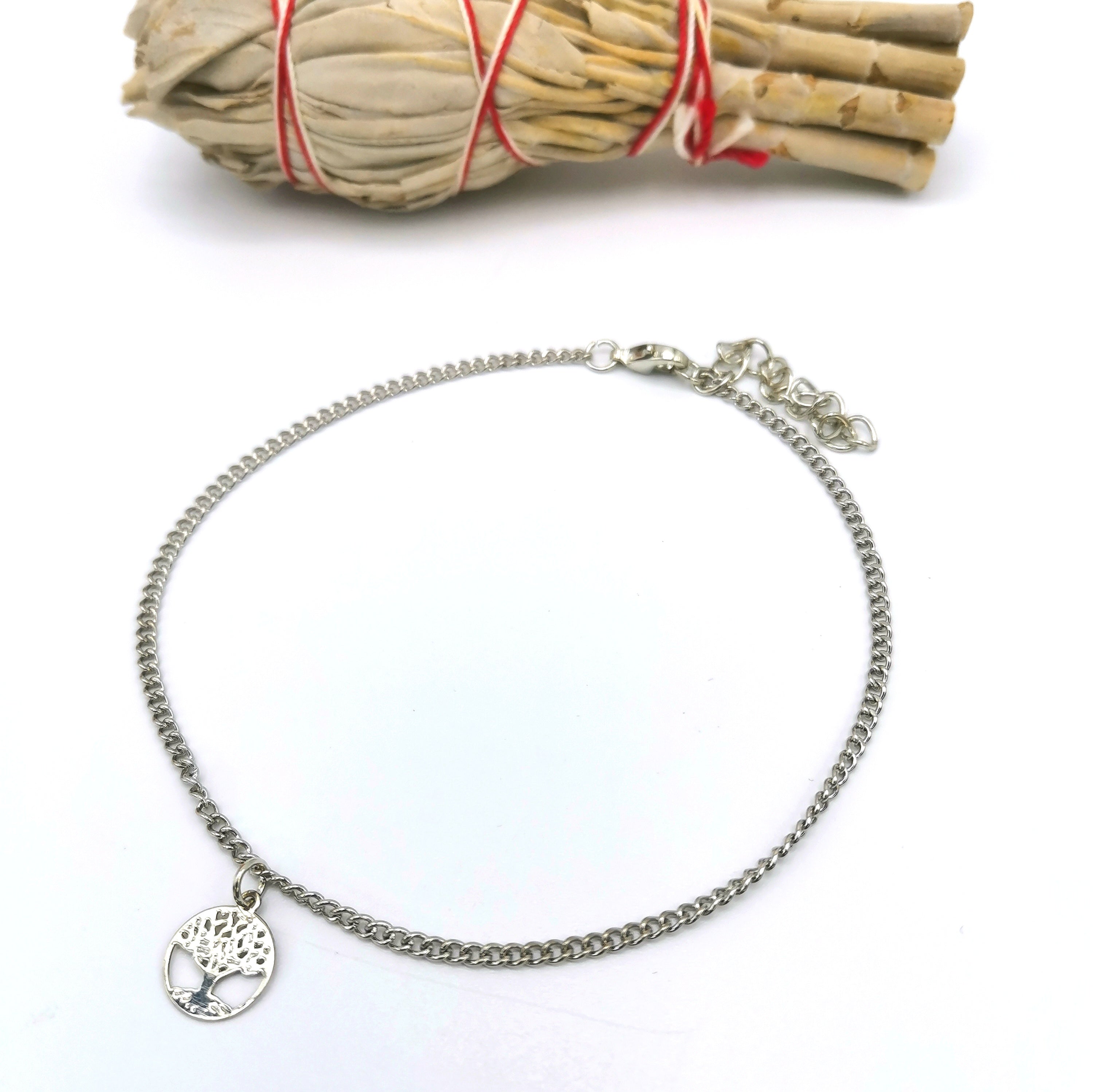 Time-honoured Tree of Life Anklet - Silver Sunbird Anklets