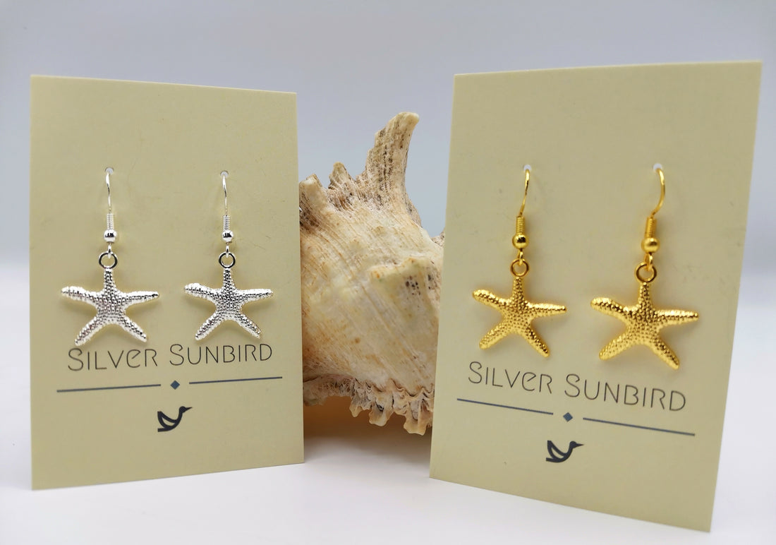 Soulful Starfish Earrings - Silver Sunbird Under the Sea