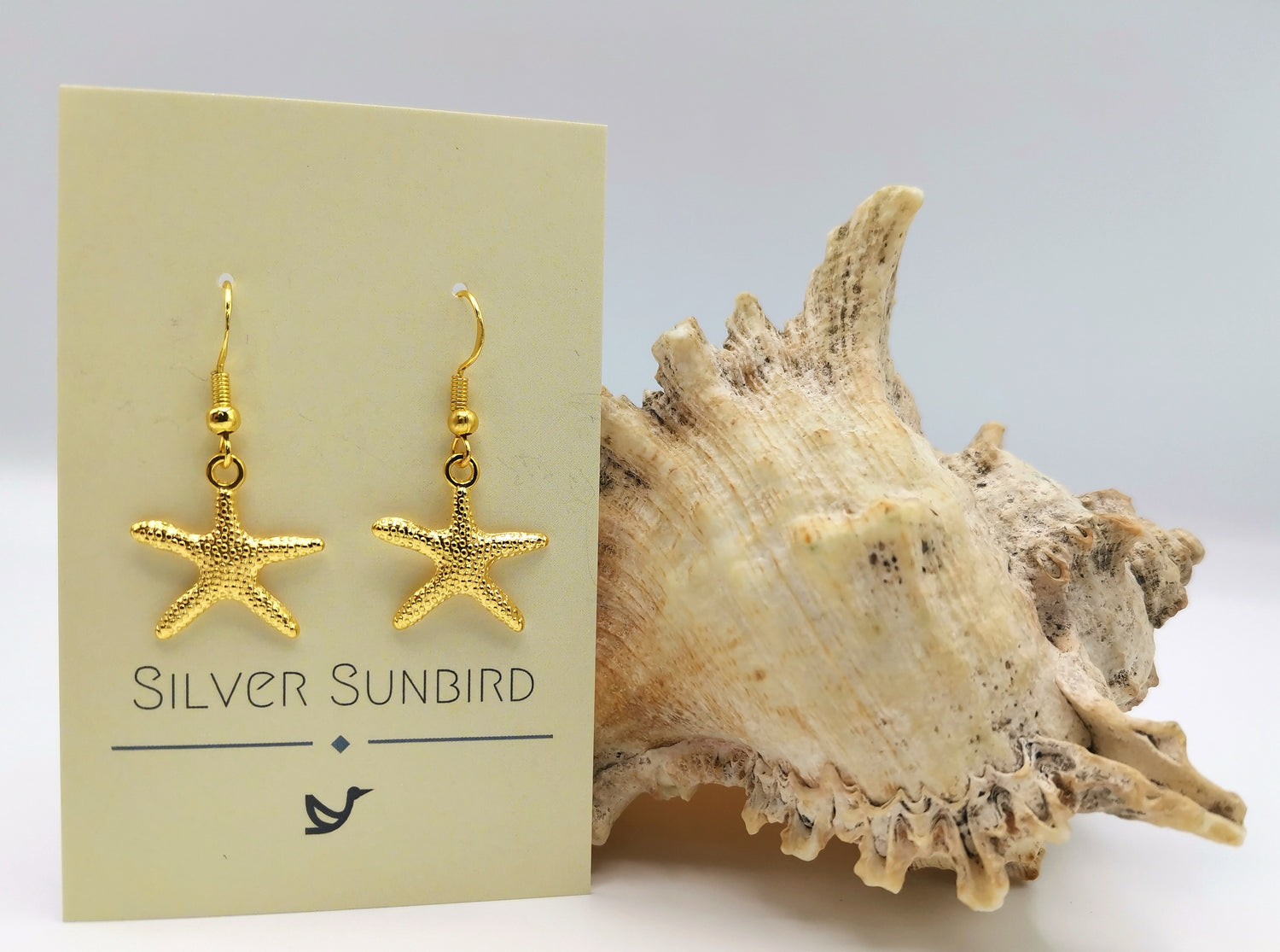Soulful Starfish Earrings - Silver Sunbird Gold Under the Sea
