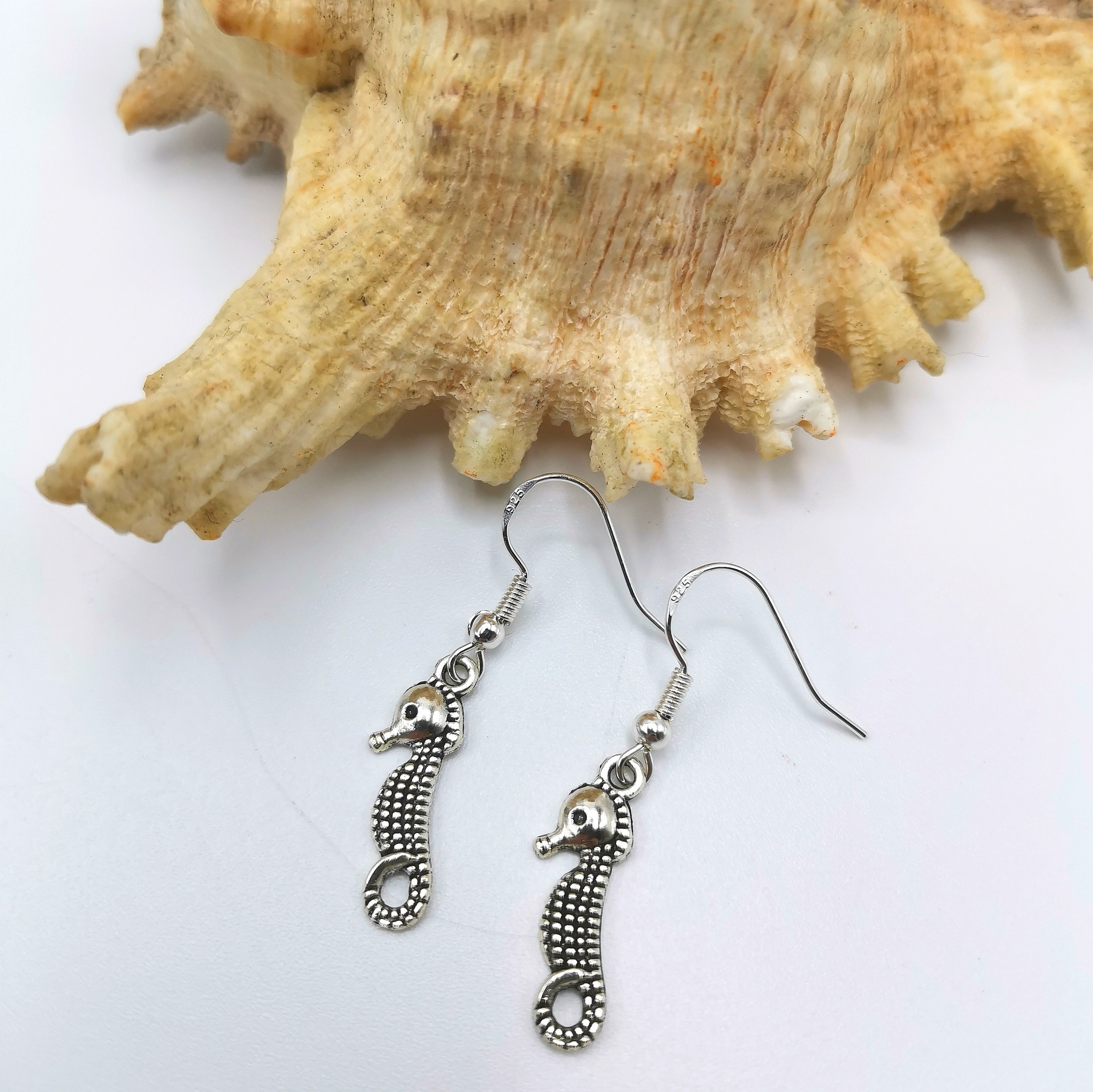Spirited Seahorse Earrings - Silver Sunbird Under the Sea
