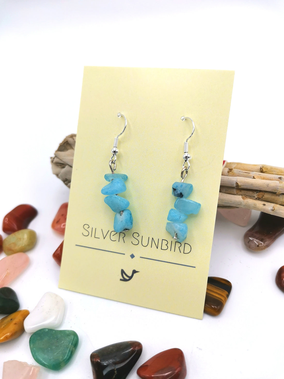 Tranquil Turquoise Howlite Earrings - Silver Sunbird Gemstones