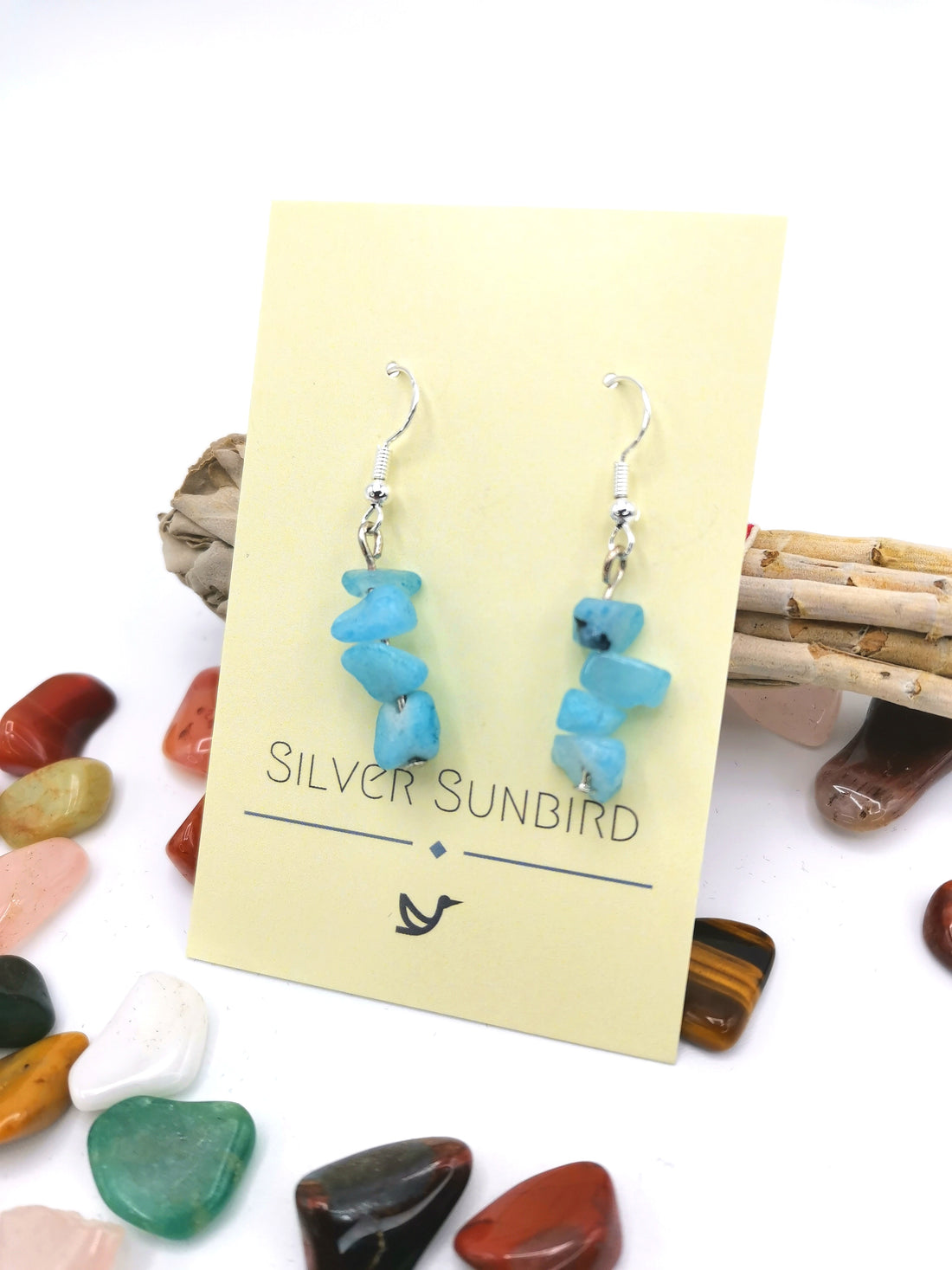 Tranquil Turquoise Howlite Earrings - Silver Sunbird Gemstones