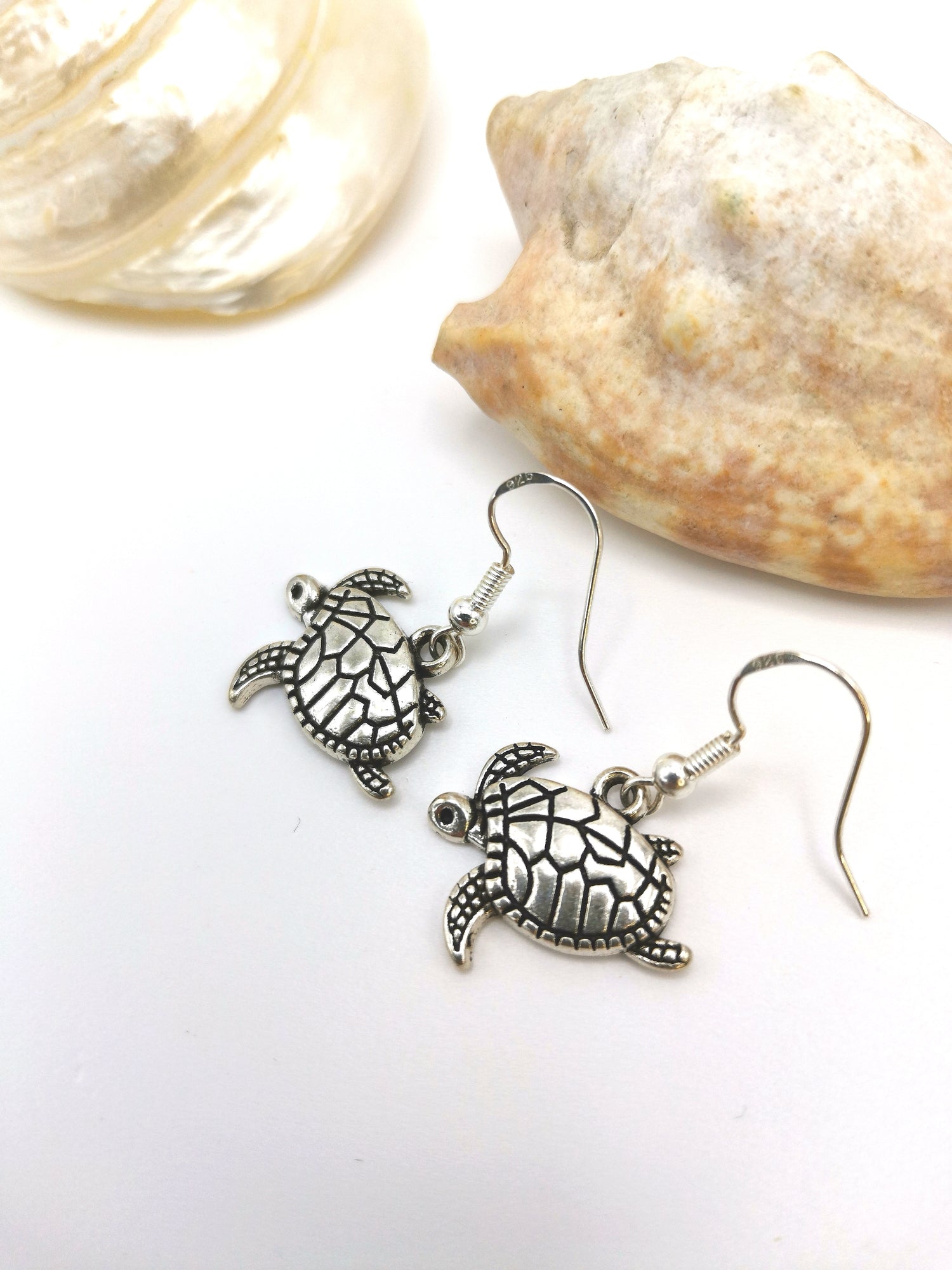 Stylish Sea Turtle Earrings - Silver Sunbird Under the Sea