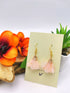 Pastel Chiffon Flower Earrings - Silver Sunbird Peach Bohemian Earrings