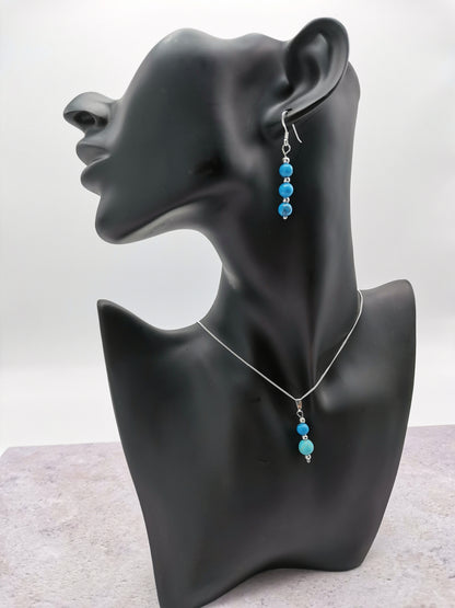 Turquoise Gemstone Jewellery Set - Silver Sunbird Gift Sets