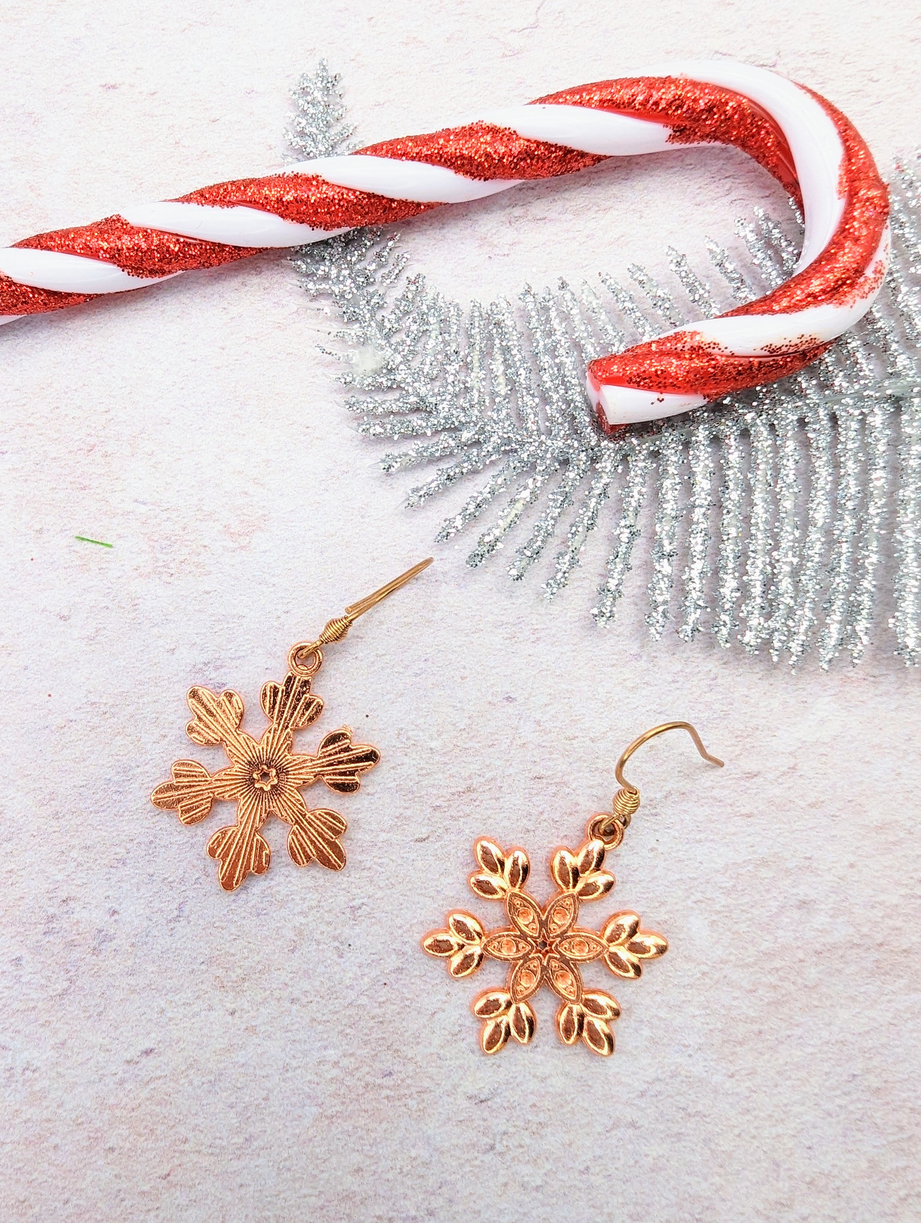 Sparkly Snowflake Earrings - Silver Sunbird Christmas Earrings
