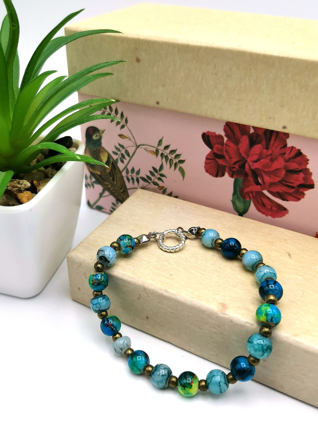 Marvellous Marble Effect Bracelet - Silver Sunbird Bracelets