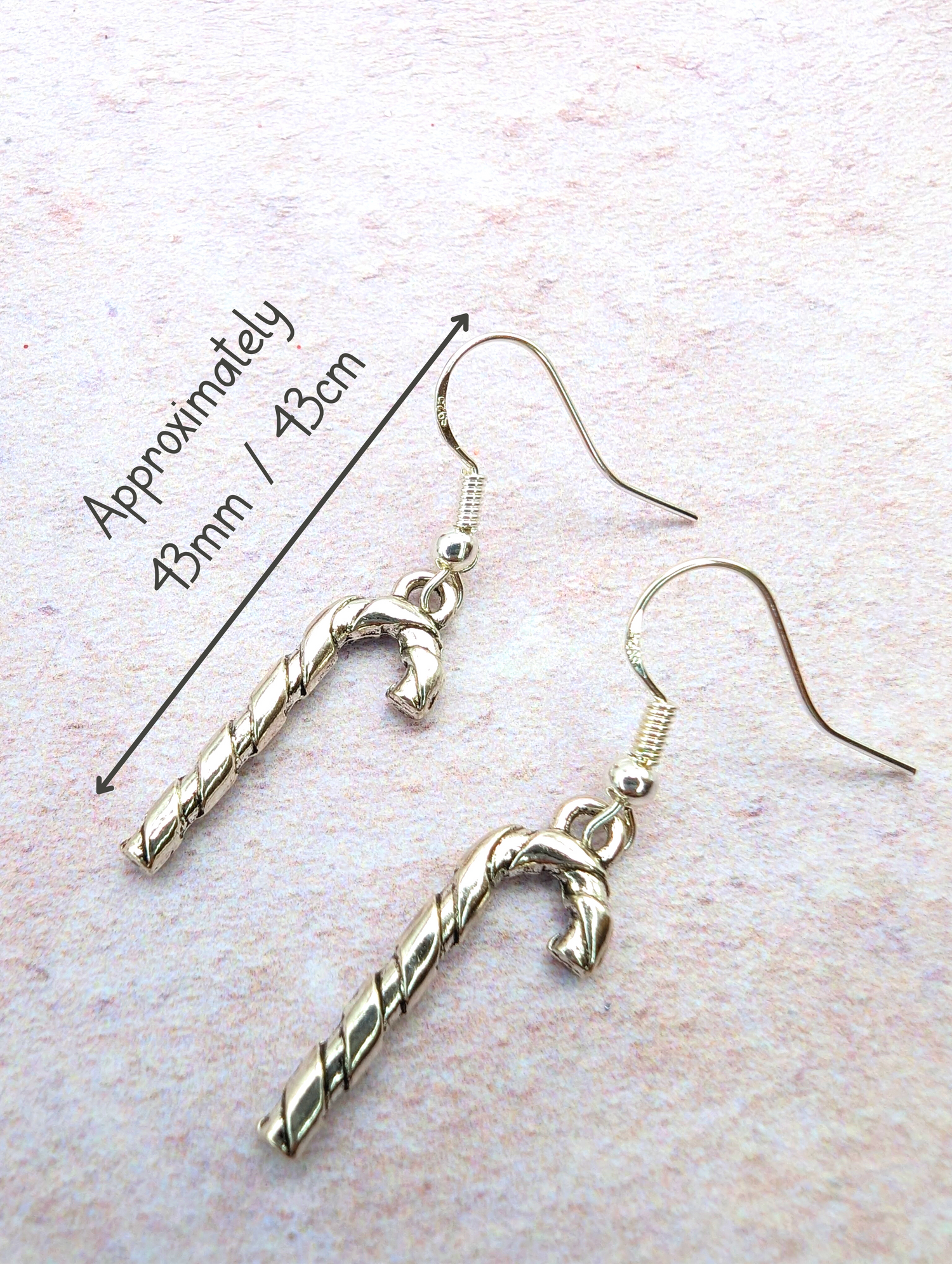 Classic Candy Cane Earrings - Silver Sunbird Christmas Earrings