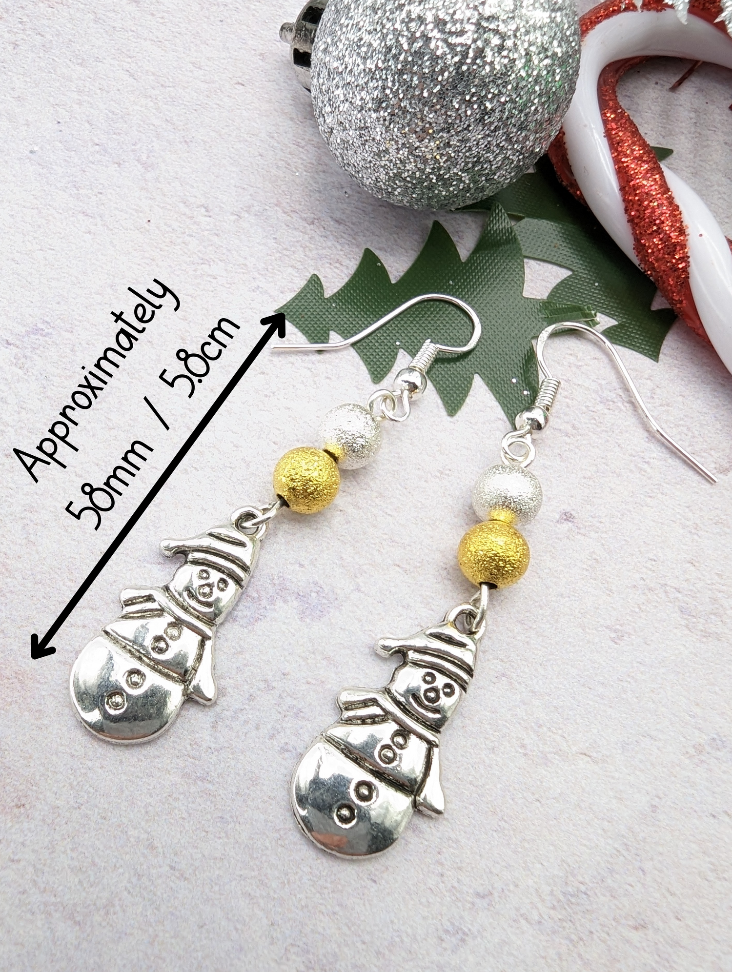 Very Merry Snowmen Earrings - Silver Sunbird Christmas Earrings