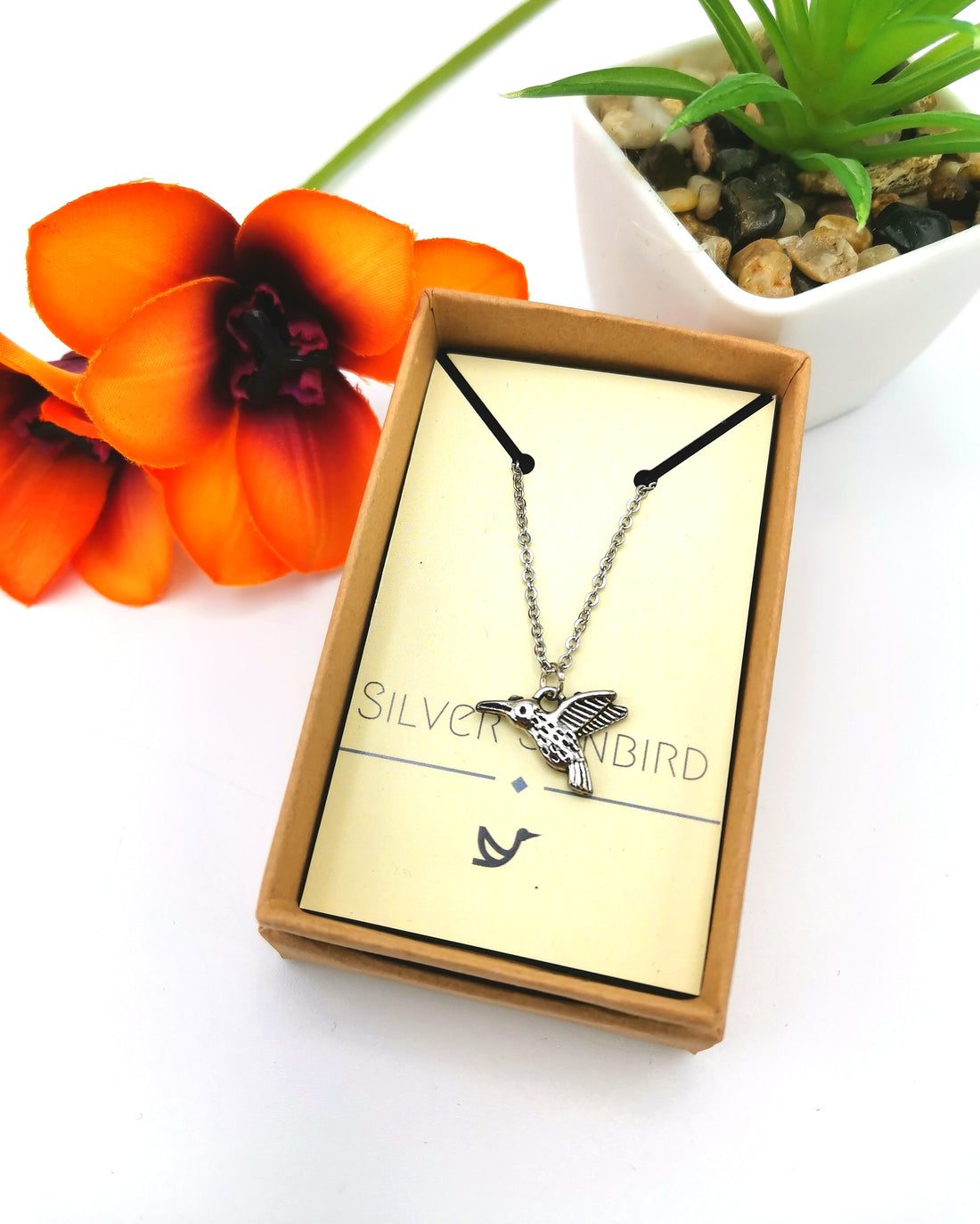 Heartful Hummingbird Anklet - Silver Sunbird Anklets